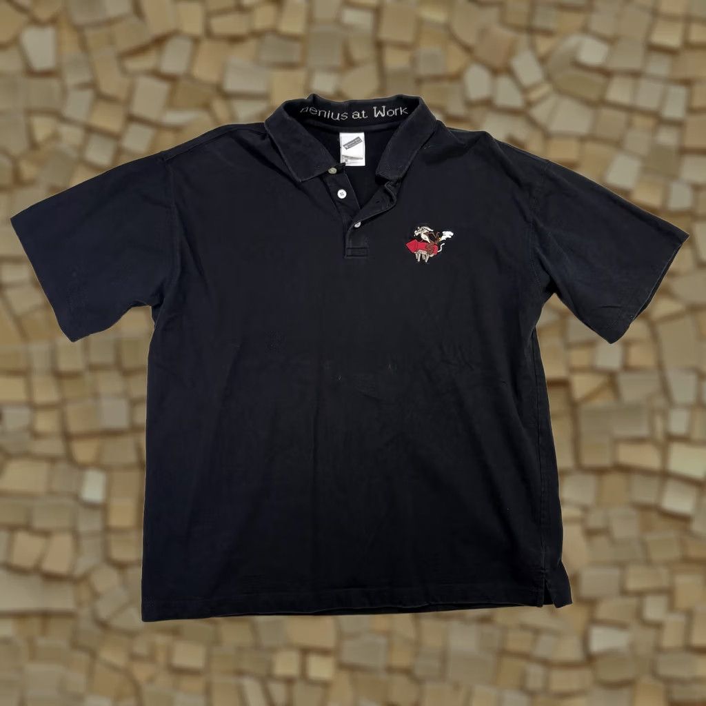 Vintage VINTAGE Polo Golf Polo Golf Shirt Embroidered Wile E. Coyote Size M Black Men Short Sleeve Button-Down Collar 100% Cotton Size US M / EU 48-50 / 2 - 1 Thumbnail