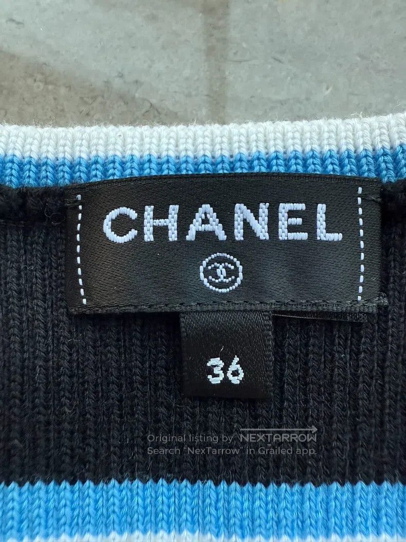 Chanel Chanel 24a Manchester super wearable blue and black stripe Size XS / US 0-2 / IT 36-38 - 3 Thumbnail