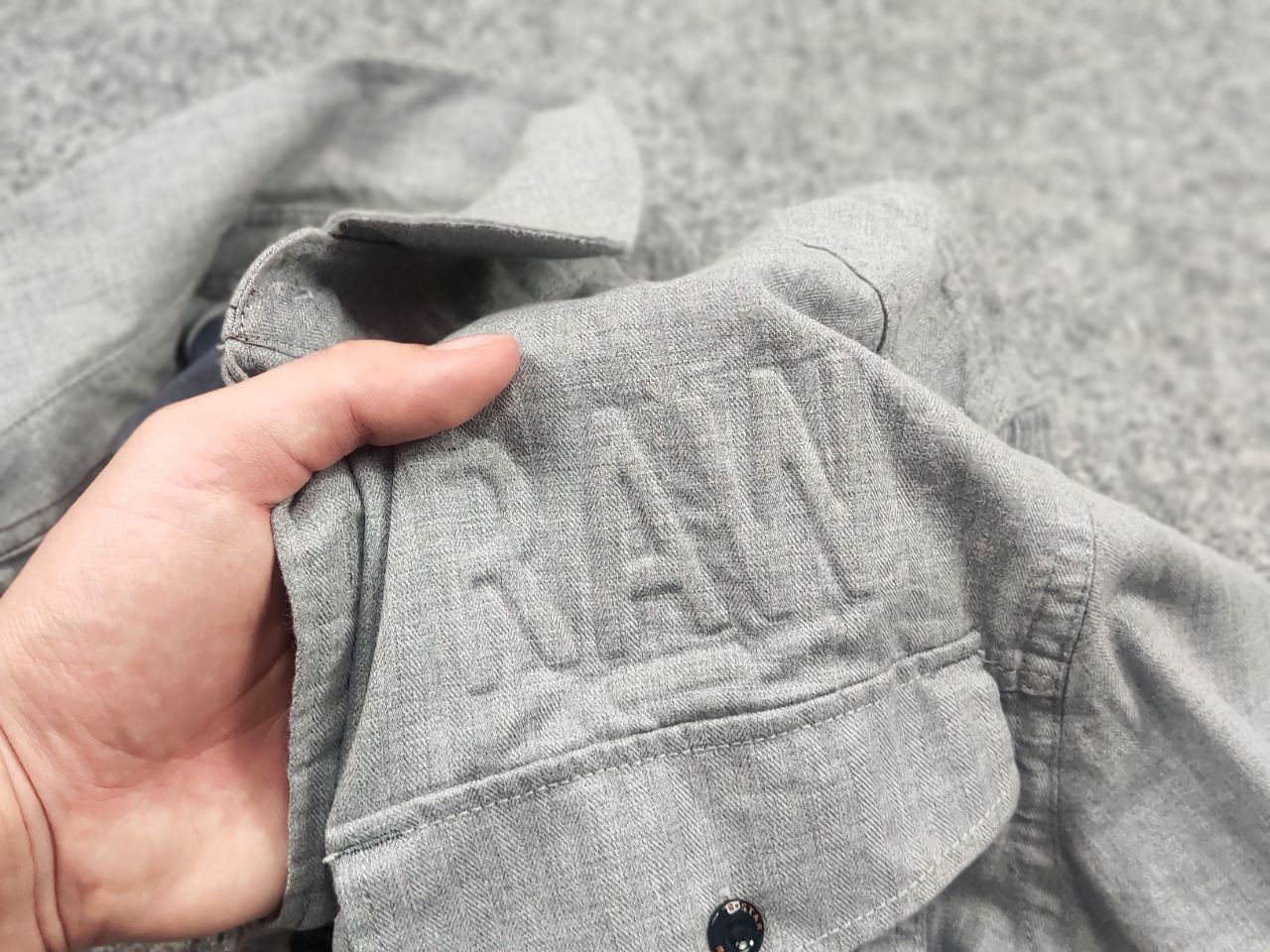 G-Star G Star Raw Rovic Cargo Pocket Gray Long sleeve button Shirt Size US L / EU 52-54 / 3 - 12 Thumbnail