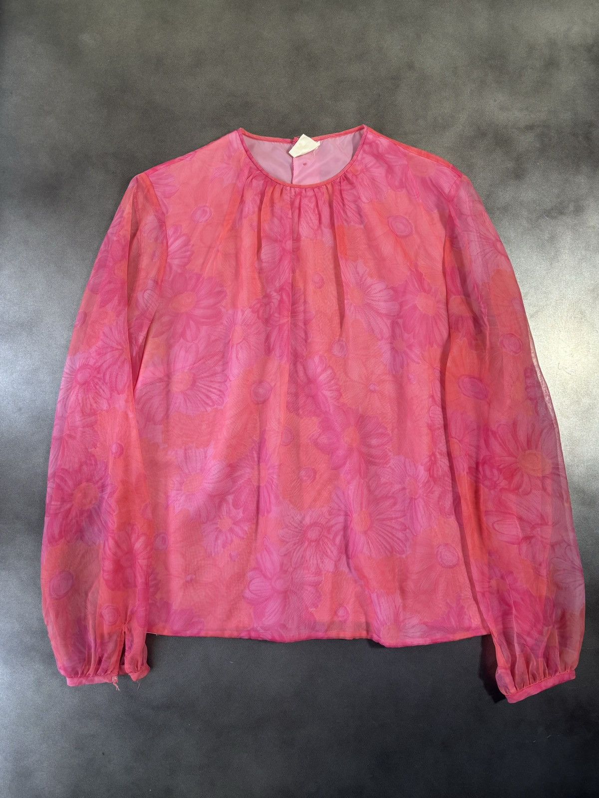 Japanese Brand 1960s Vintage Chiffon Shirt St. Michaels MBV Loveless Sheer Size S / US 4 / IT 40 - 10 Thumbnail