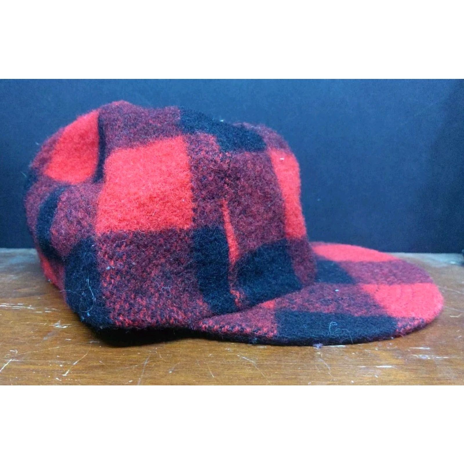 Haband VINTAGE Haband Buffalo Plaid Wool Insulated Cap Hunting Hat Trapper Hat USA Ear Flap Size M Mens Red Wool Cap "USA" Hunting Style: Trapper Hat Size ONE SIZE - 4 Thumbnail