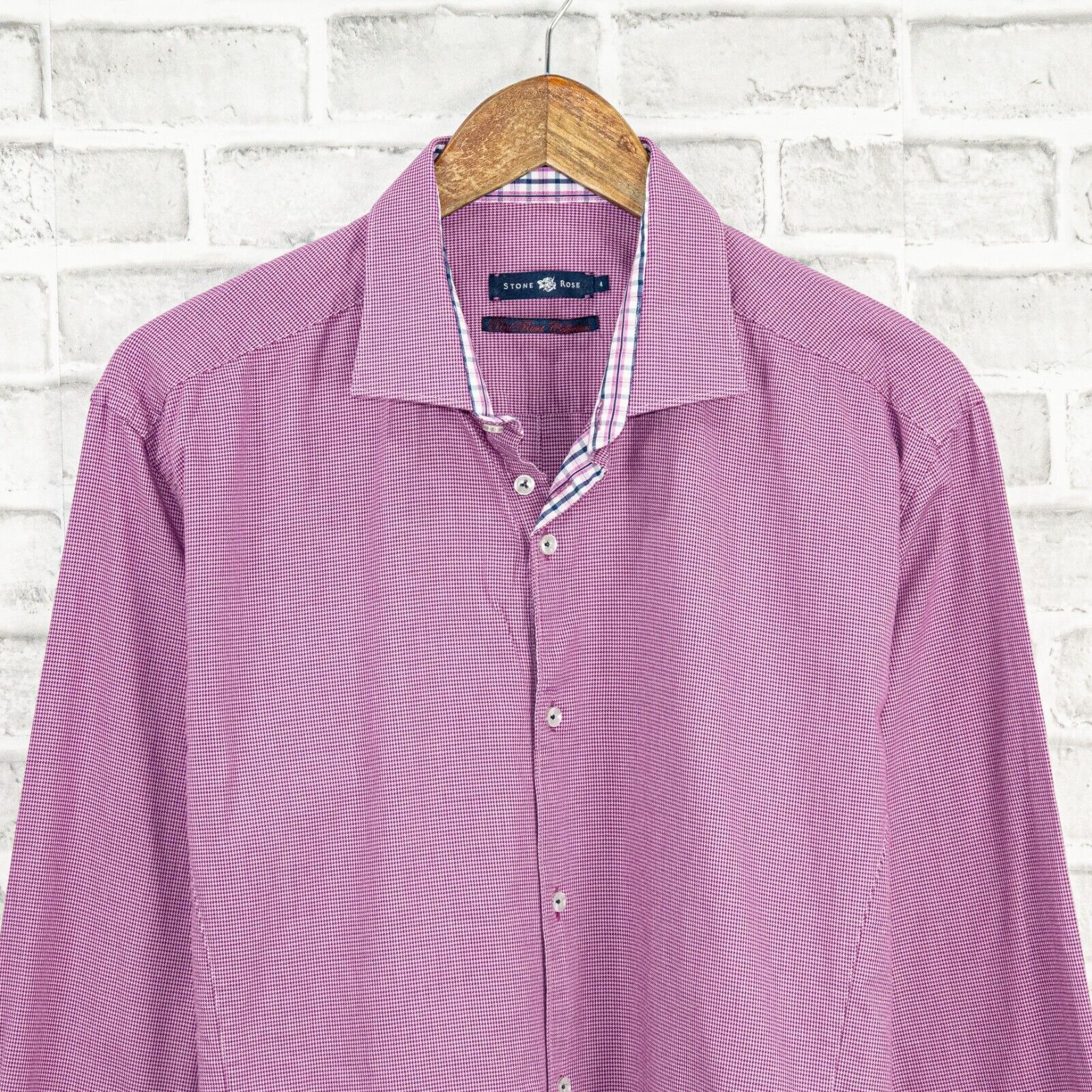 Stone Rose STONE ROSE Red Rivet Button up shirt houndtooth Pink Size 4 Size US XL / EU 56 / 4 - 4 Thumbnail