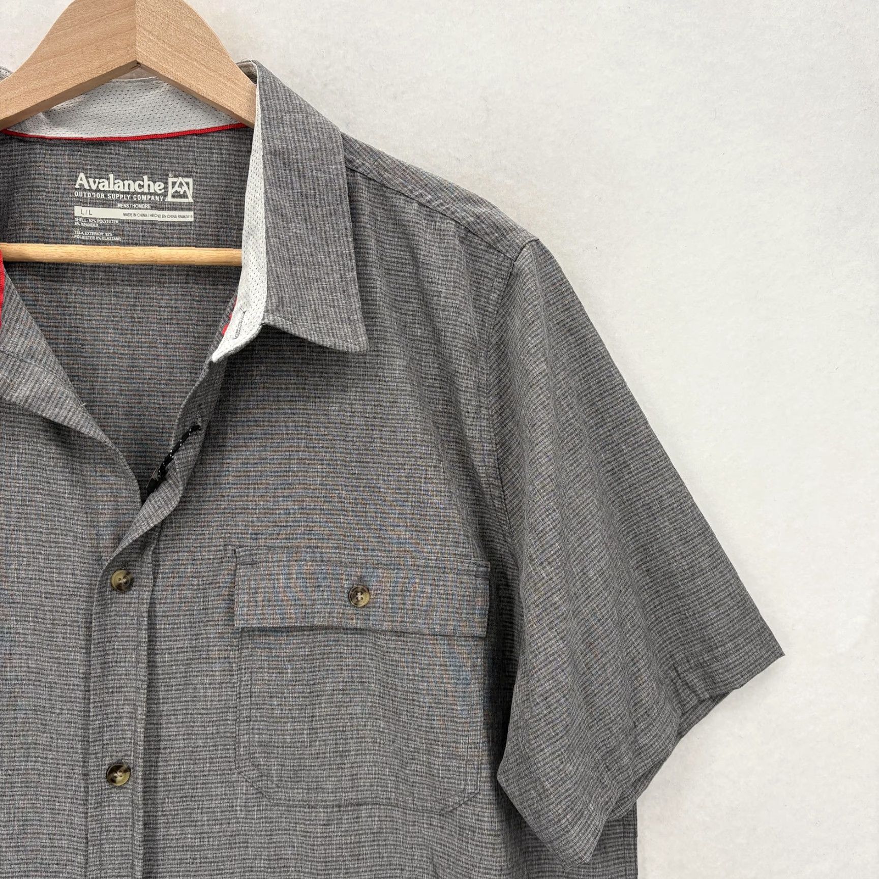 Avalanche Avalanche Shirt Mens Large Gray Short Sleeve Woven Stretch Outdoor Travel Trail Size US L / EU 52-54 / 3 - 2 Thumbnail