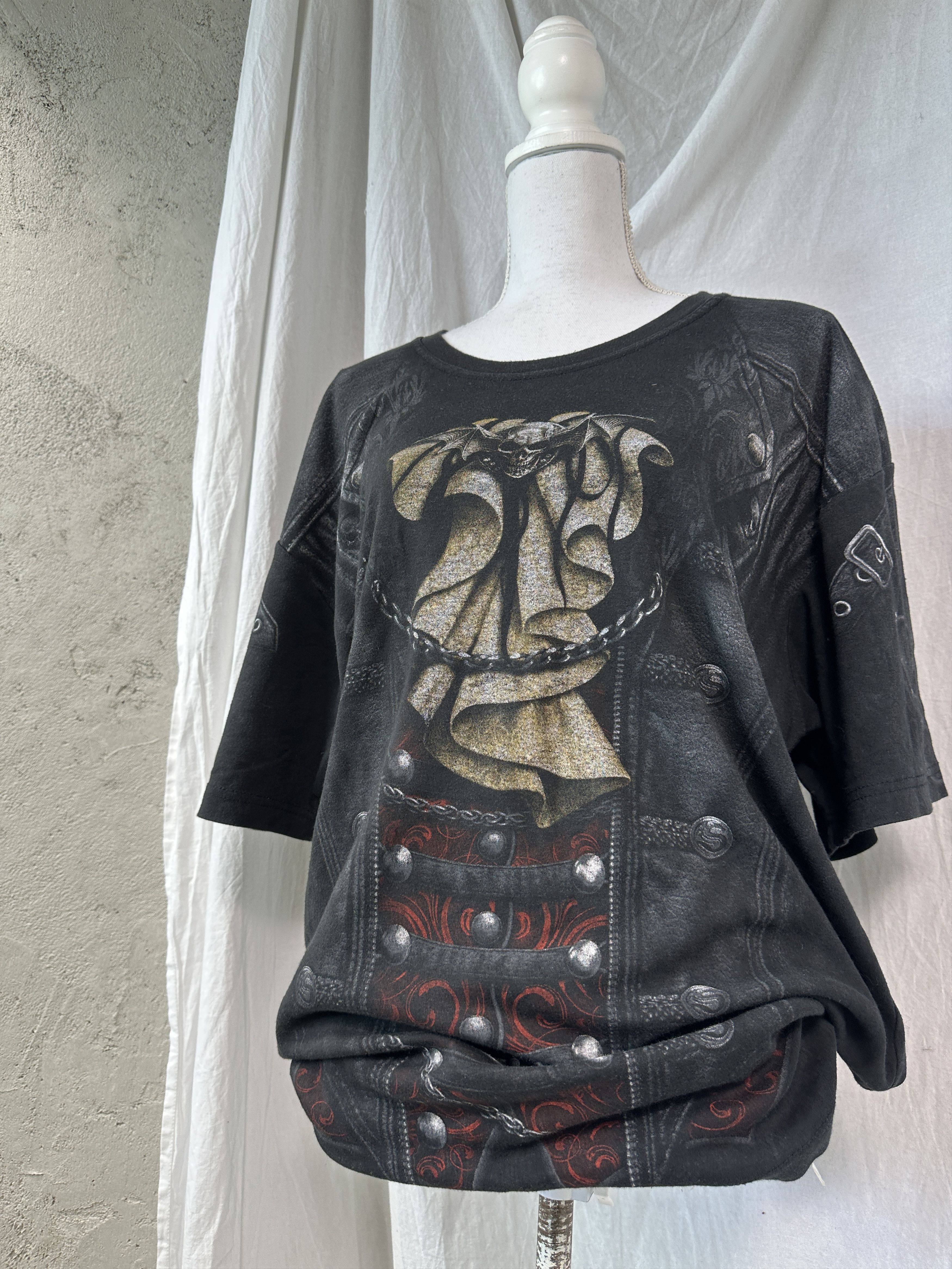 Vintage Vintage Avant Garde Grunge Spiral Printed T-shirt Y2K Size US XXL / EU 58 / 5 - 2 Thumbnail