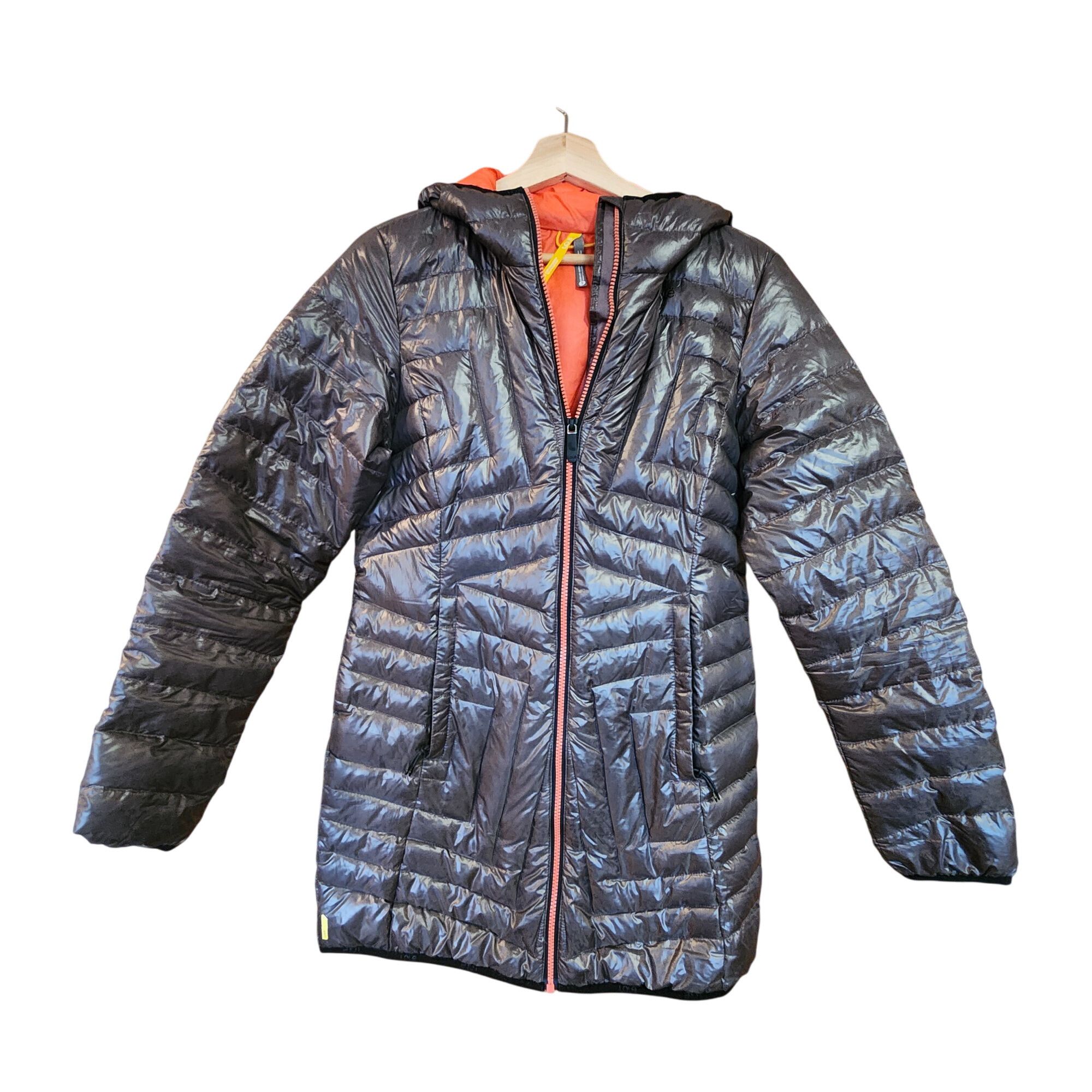 Other Lolë Shiny Brown Coral Hooded Zip Up Quilted Goose Down Puff Size S / US 4 / IT 40 - 1 Thumbnail