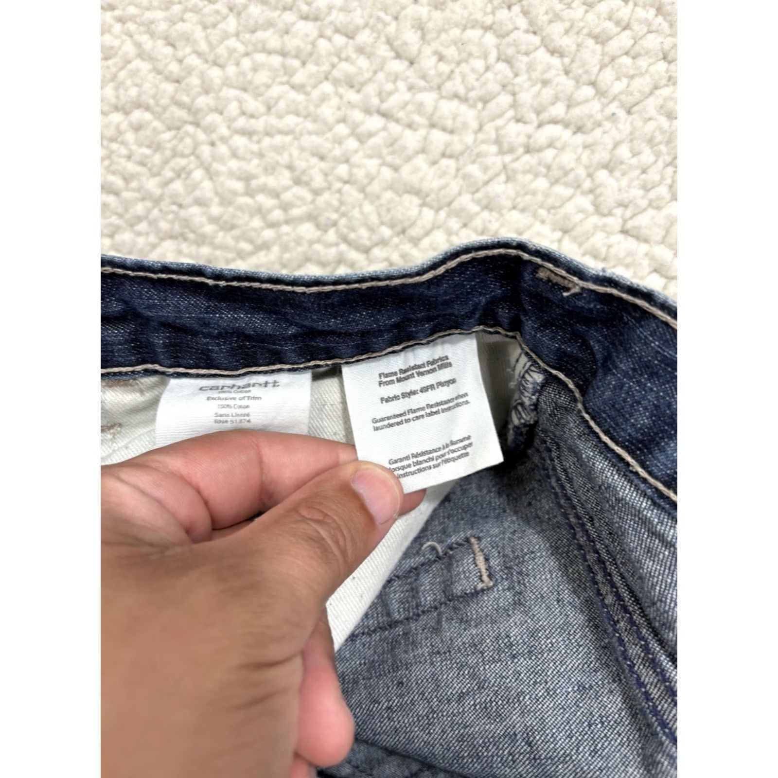 Carhartt Carhartt Flame Resistant Jeans Mens 30x32 Blue Dark Wash Denim Work Size US 30 / EU 46 - 6 Thumbnail