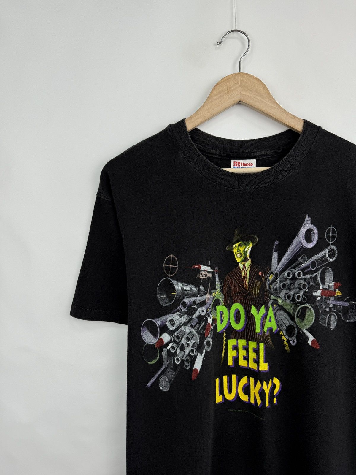 Hanes 🇺🇸 Vintage 1994 The Mask Do Ya Feel Lucky Jim Carrey T-Shirt Size US L / EU 52-54 / 3 - 4 Thumbnail