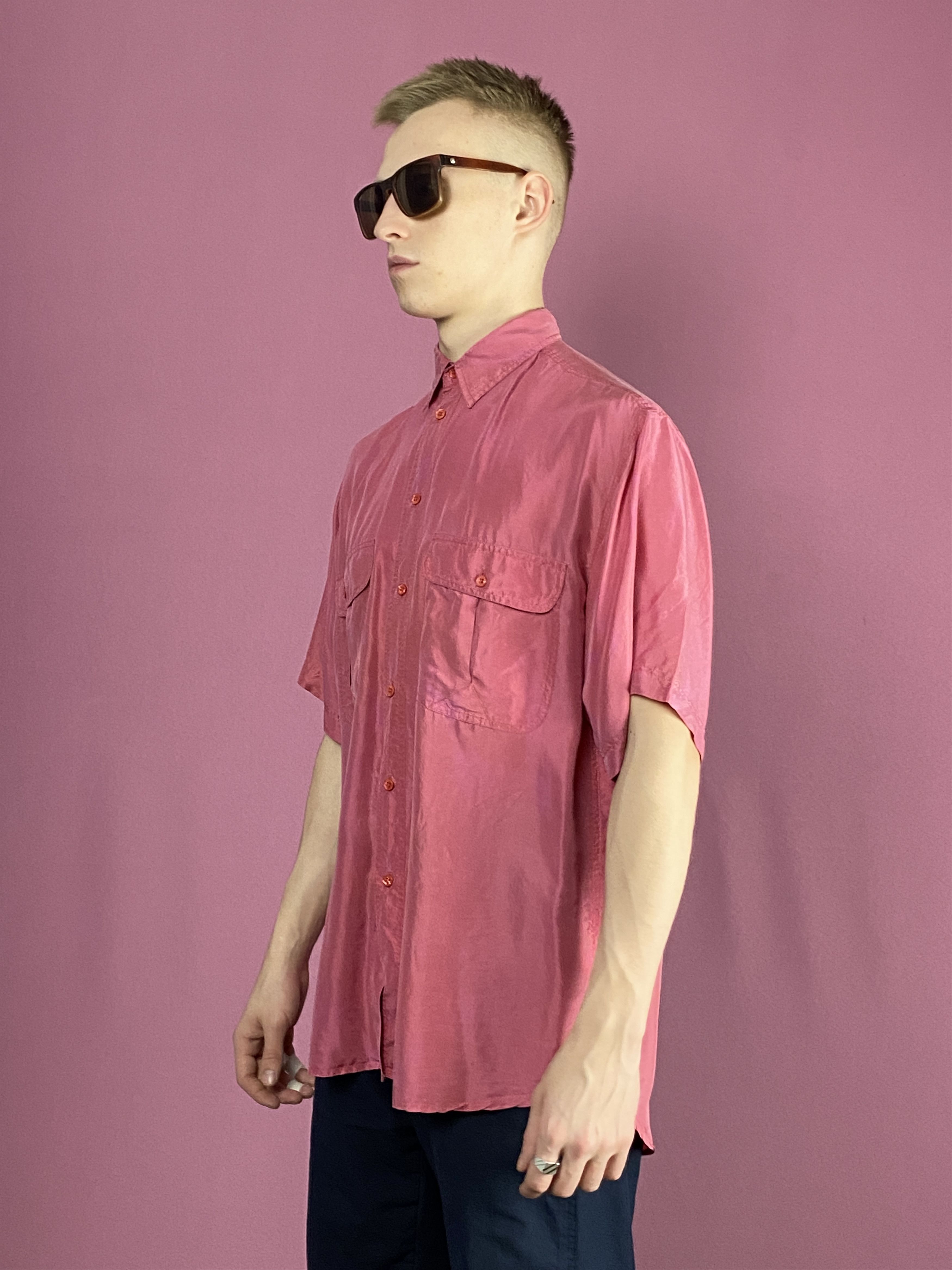 Vintage 90s Manhattan Vintage Men's Short Sleeve Shirt - M Size US M / EU 48-50 / 2 - 2 Thumbnail