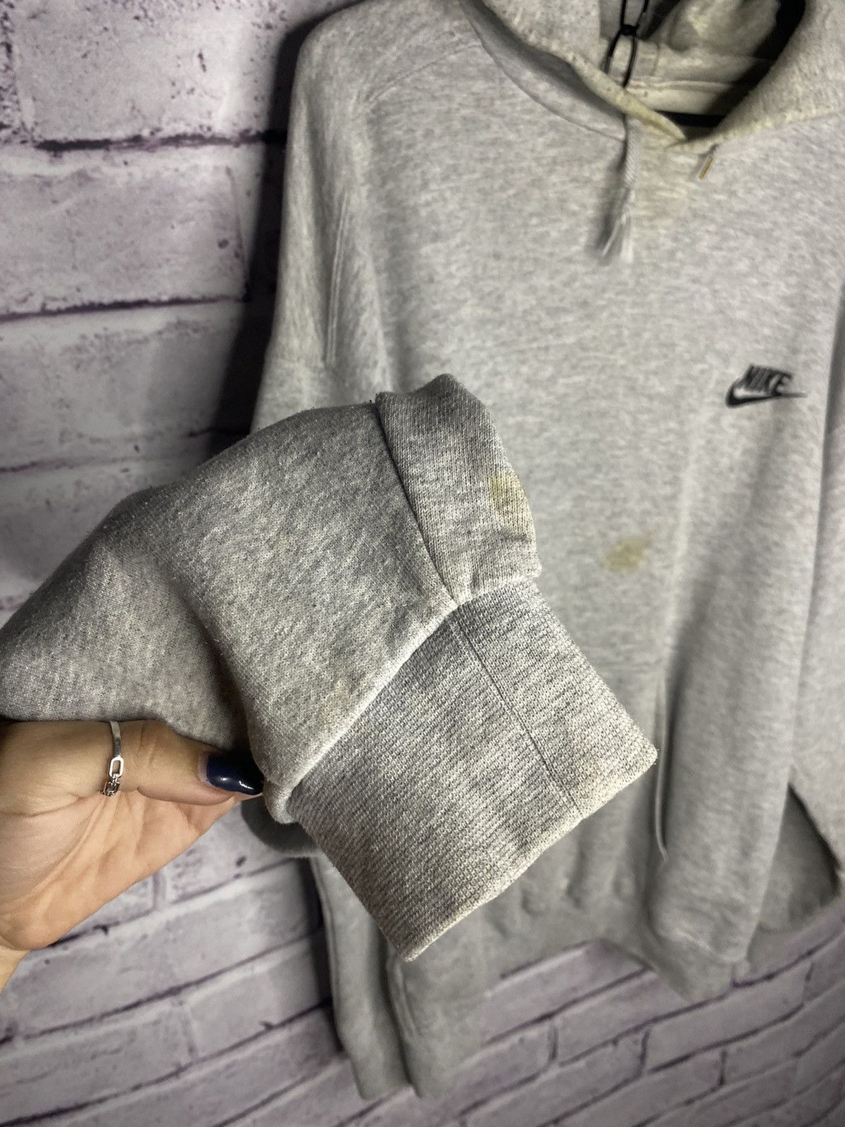Nike Men's rare blanc hoodie Nike gray streetwear vintage Size US L / EU 52-54 / 3 - 7 Thumbnail
