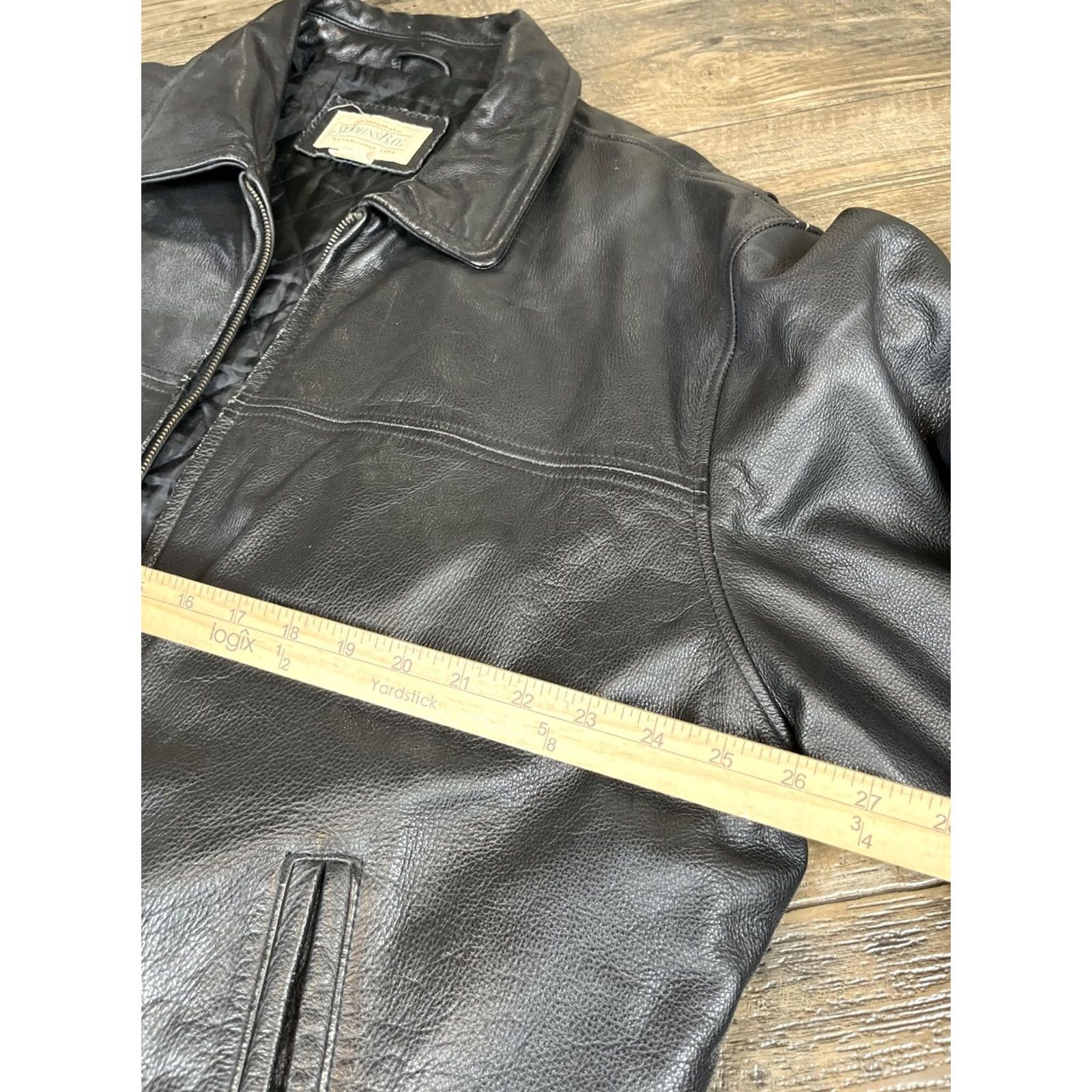 Vintage VINTAGE St. John's Bay Jacket Mens 2XL Black Leather Biker Bomber Lined Zip Coat Size US XXL / EU 58 / 5 - 4 Thumbnail