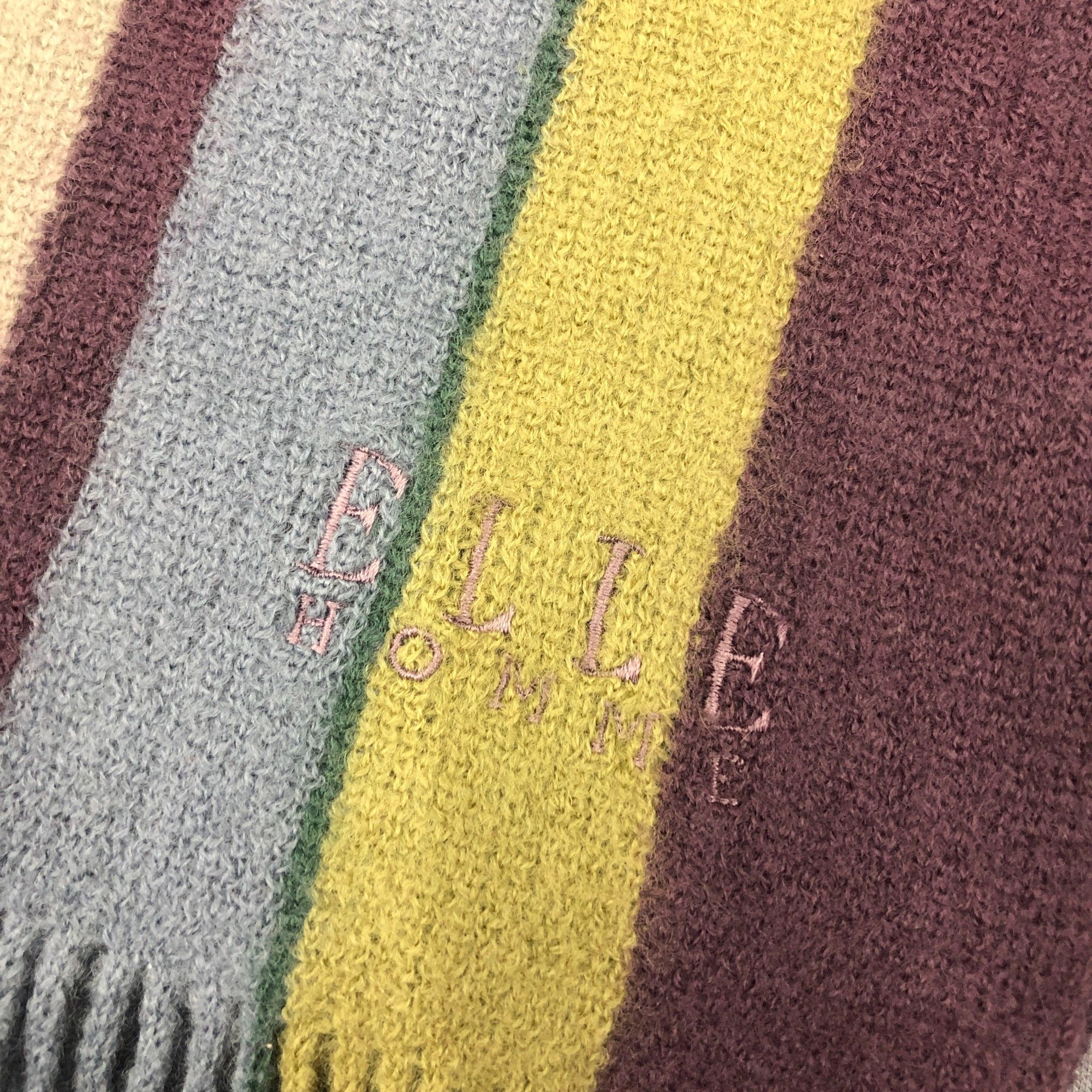 Japanese Brand Vintage Elle Scarf Muffler Wool Ribbed Knit Winter Scarves Size ONE SIZE - 4 Thumbnail
