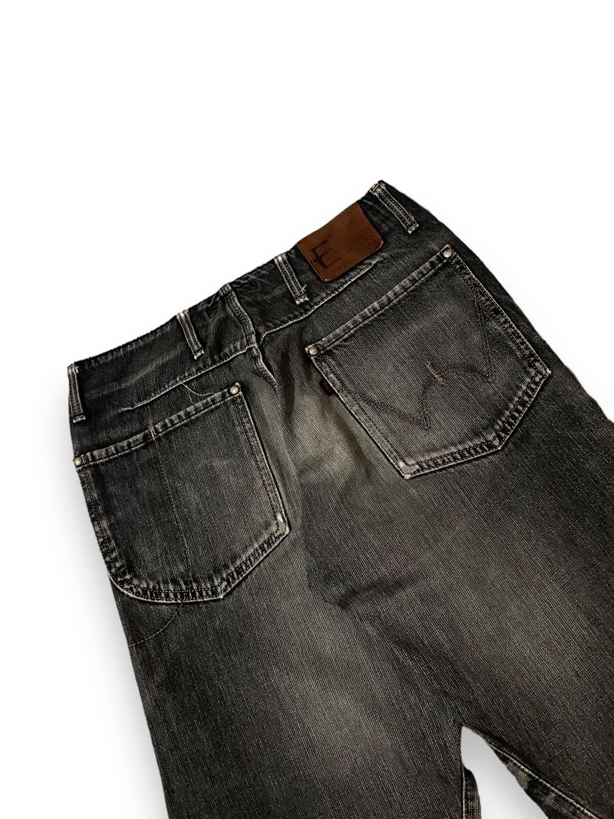 Edwin × Japanese Brand × Le Grande Bleu (L.G.B.) Vintage Edwin E Function Black Faded Curved Leg Jeans Pants Size US 31 - 6 Thumbnail