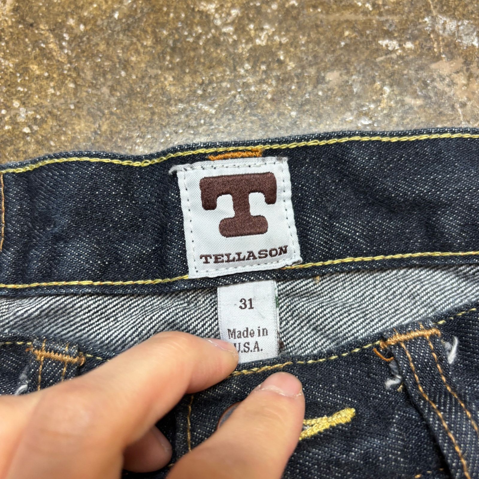 Tellason Tellason Elgin Mid Rise Slim Tapered Selvedge Jeans 31x25 Size US 31 - 7 Thumbnail