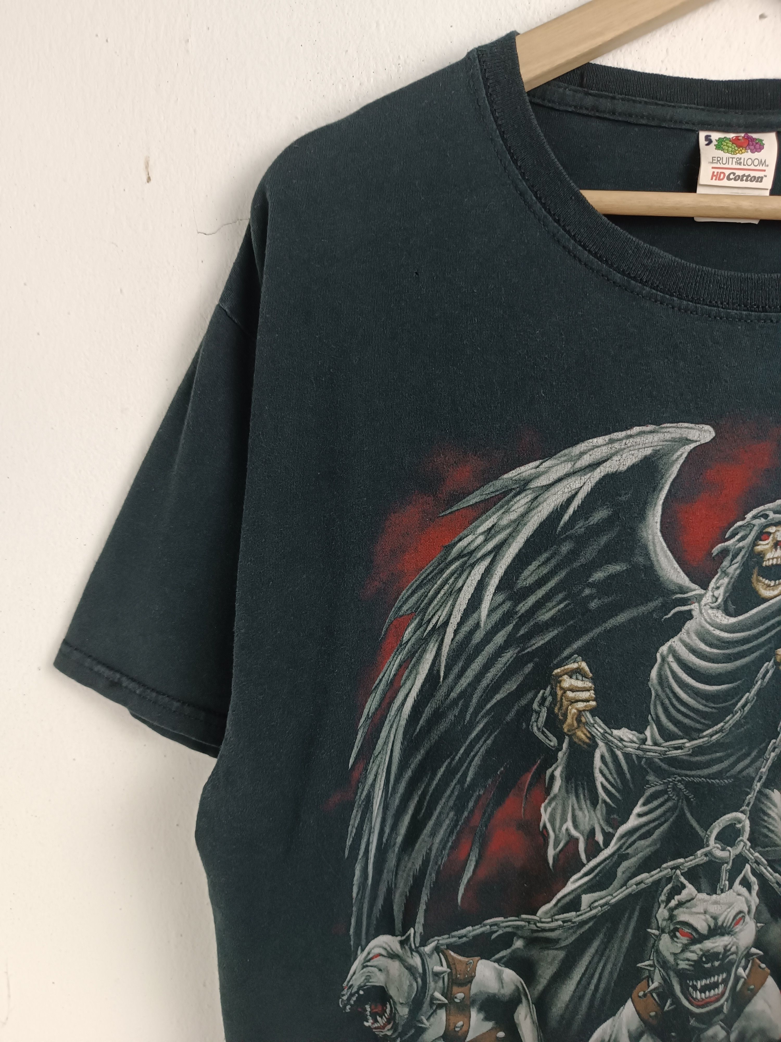 Affliction VINTAGE Y2K DARK ANGEL HELLHOUND REAPER SKULL AFFLICTION Size US L / EU 52-54 / 3 - 6 Thumbnail