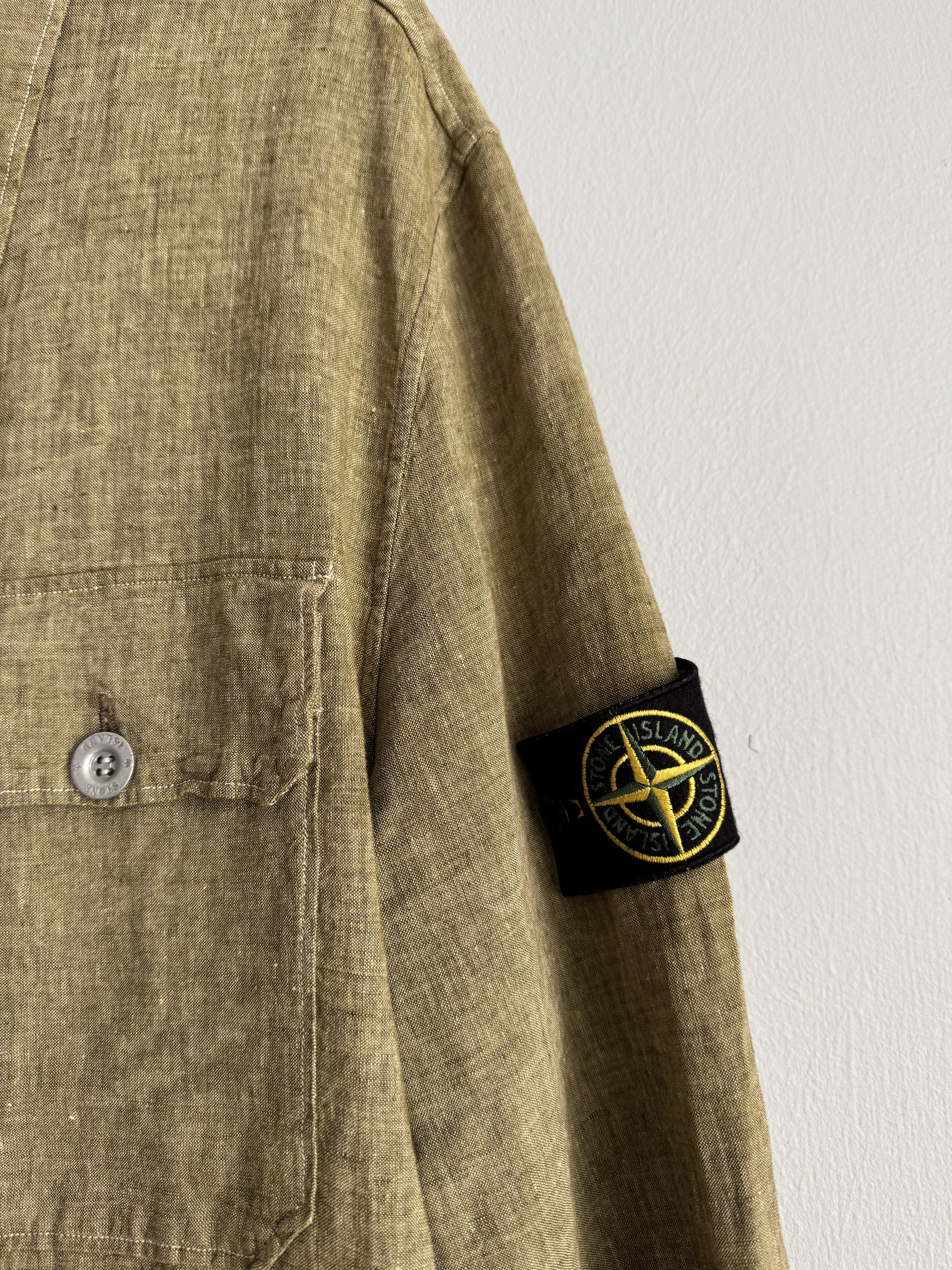 Stone Island RARE Stone Island 90s Compact Flax Linen Jacket Garment Dyed Size US L / EU 52-54 / 3 - 2 Thumbnail