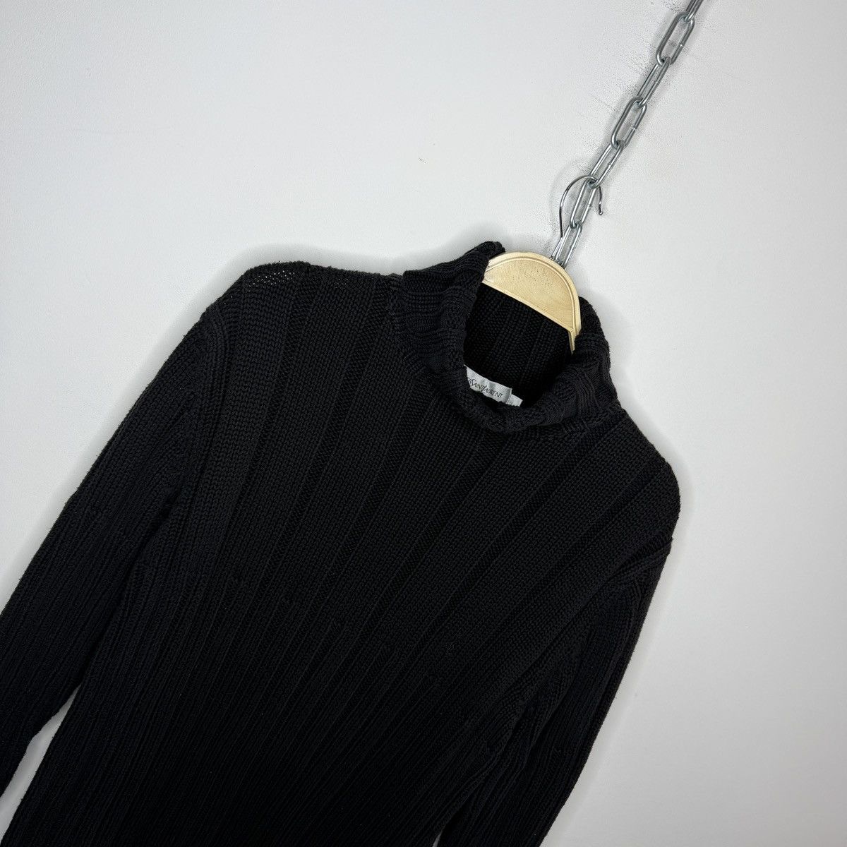 Yves Saint Laurent Thick YSL Sweater Turtleneck Black Yves Saint Vintage Paris Size US L / EU 52-54 / 3 - 4 Thumbnail