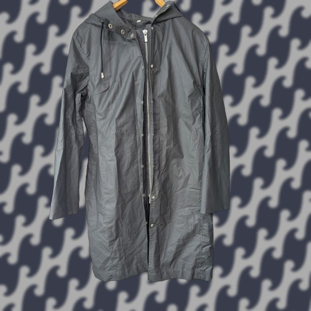 Ilse Jacobsen Ilse Jacobsen Hornbaek Womens Raincoat Coat Jacket Long Zip Hooded Full Zip Quick Dry Black Gray Polyester Softshell Size M / US 6-8 / IT 42-44 - 1 Thumbnail