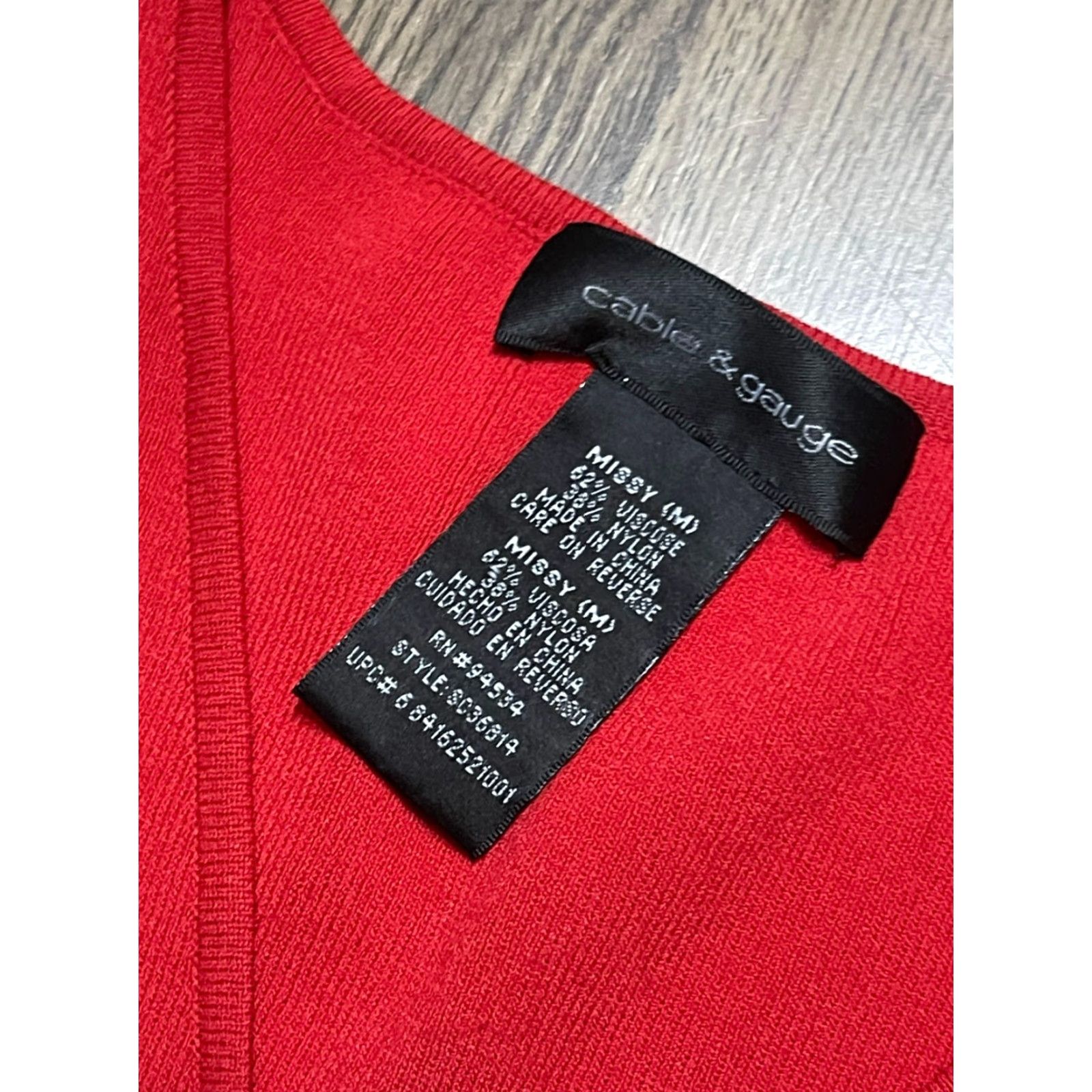 Vintage Cable & Gauge Tank Top Women M Red V-Neck Sleeveless Shirt Casual Basic Modern 90s? Size M / US 6-8 / IT 42-44 - 6 Thumbnail