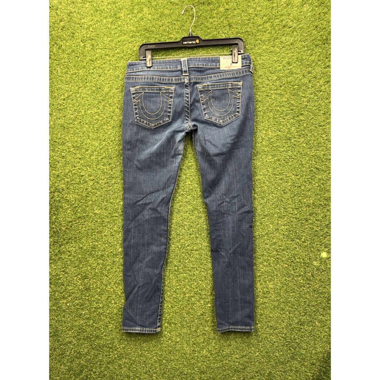 True Religion True Religion Jeans Womens 30 Halle Mid Rise Skinny Dark Wash Denim Casual Belt Loops 5-Pocket Design Blue Regular Size Type Jeans Womens Size 30" / US 8 / IT 44 - 2 Thumbnail