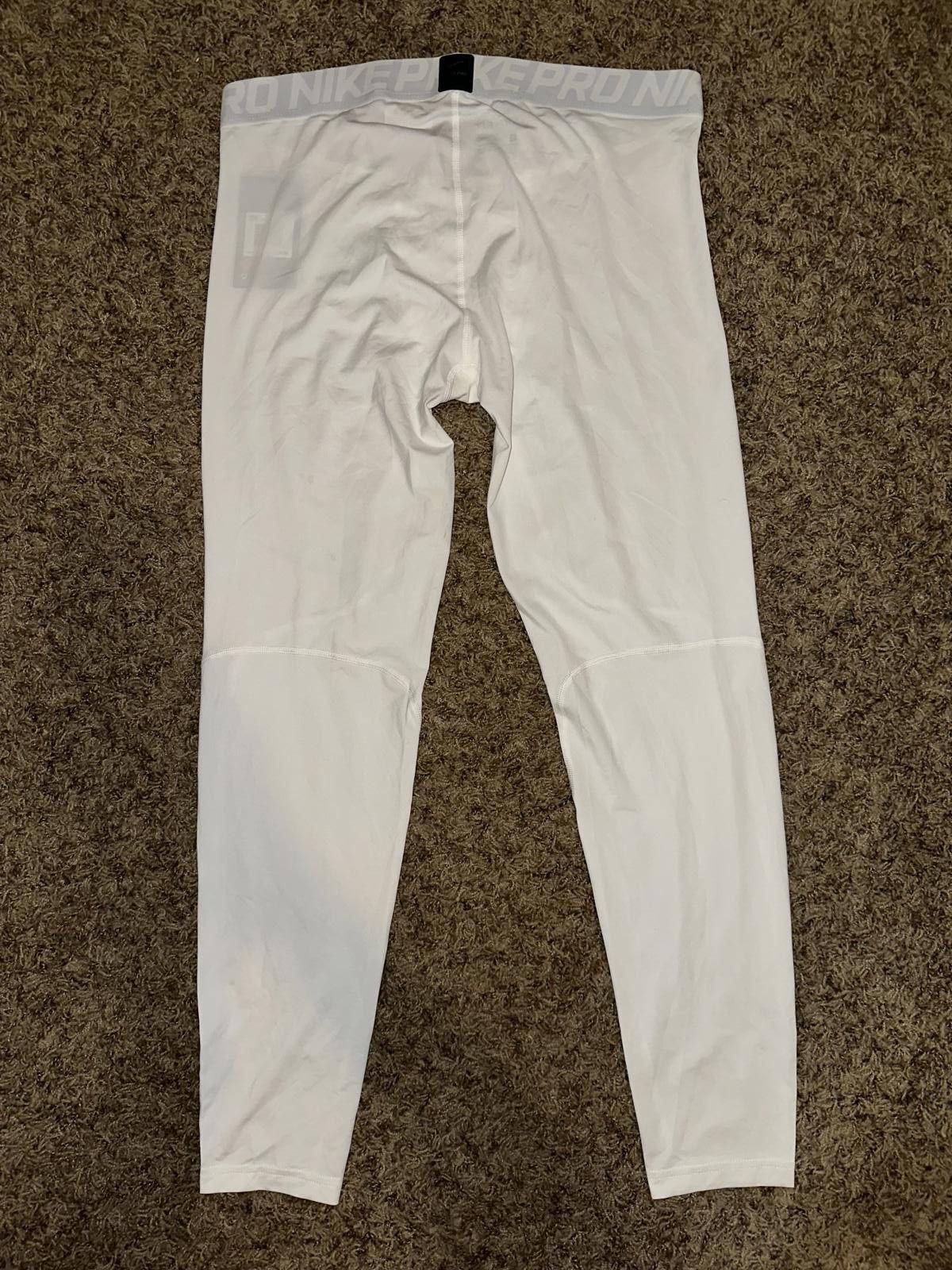 Nike Nike Pro Swoosh Logo White Lightweight Stretch Tights Training Pants Size US 40 / EU 56 - 6 Thumbnail