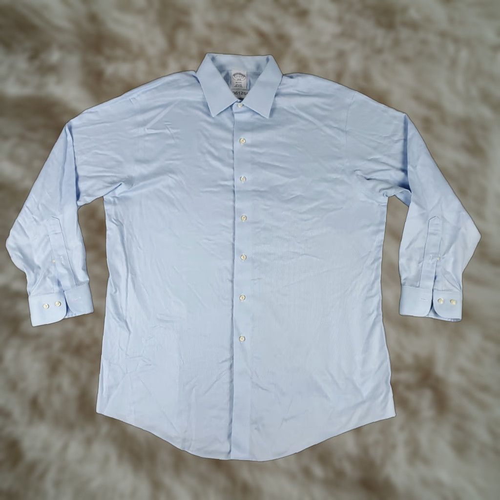 Brooks Brothers VINTAGE Brooks Brothers Dress Shirt Men 17 Blue Long Sleeve Business Casual Formal Workwear Size 46R - 1 Thumbnail