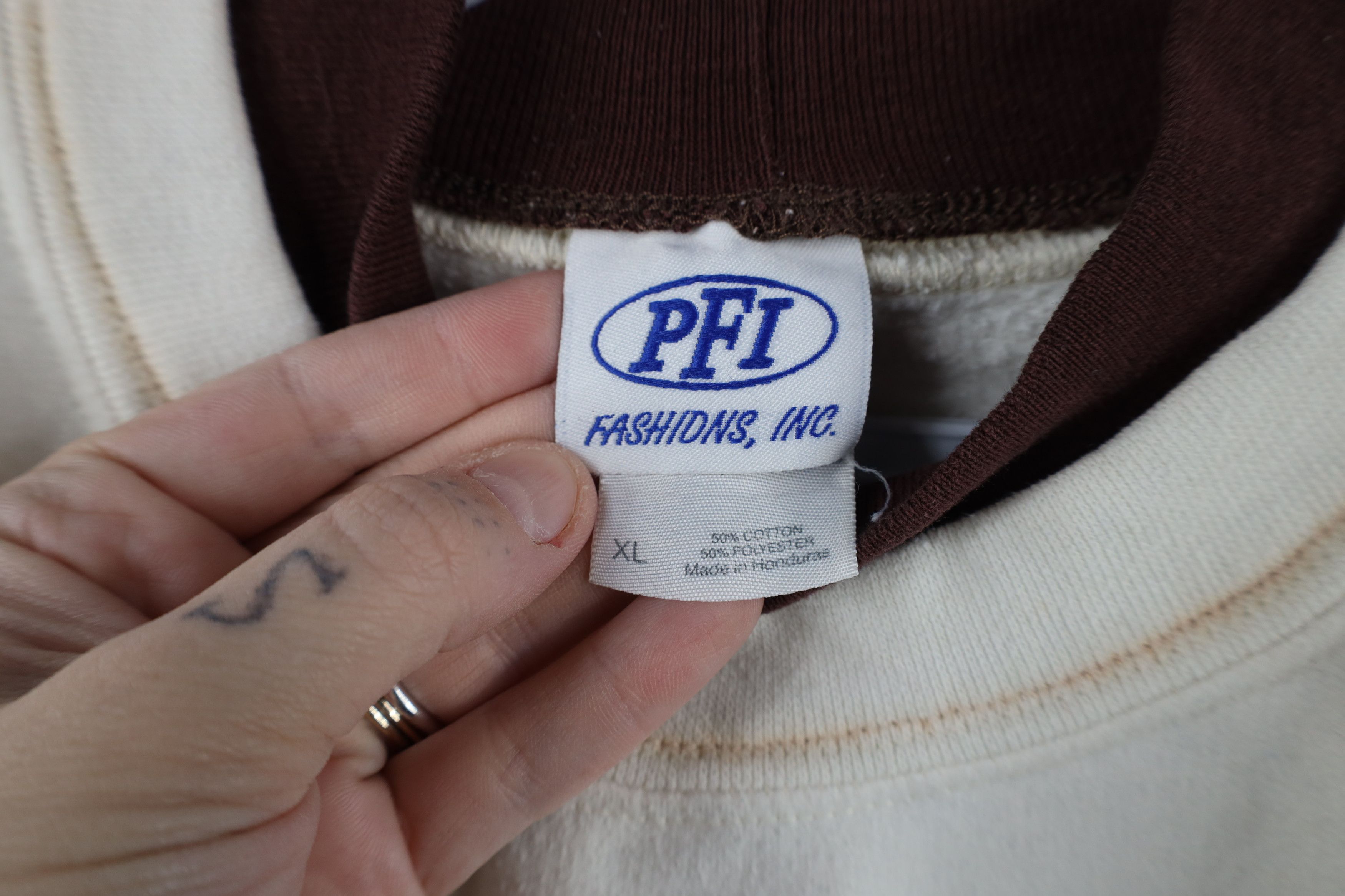 Vintage Vintage 90s Streetwear Kitten Fall Leaves Sweatshirt White Size XL / US 12-14 / IT 48-50 - 8 Thumbnail