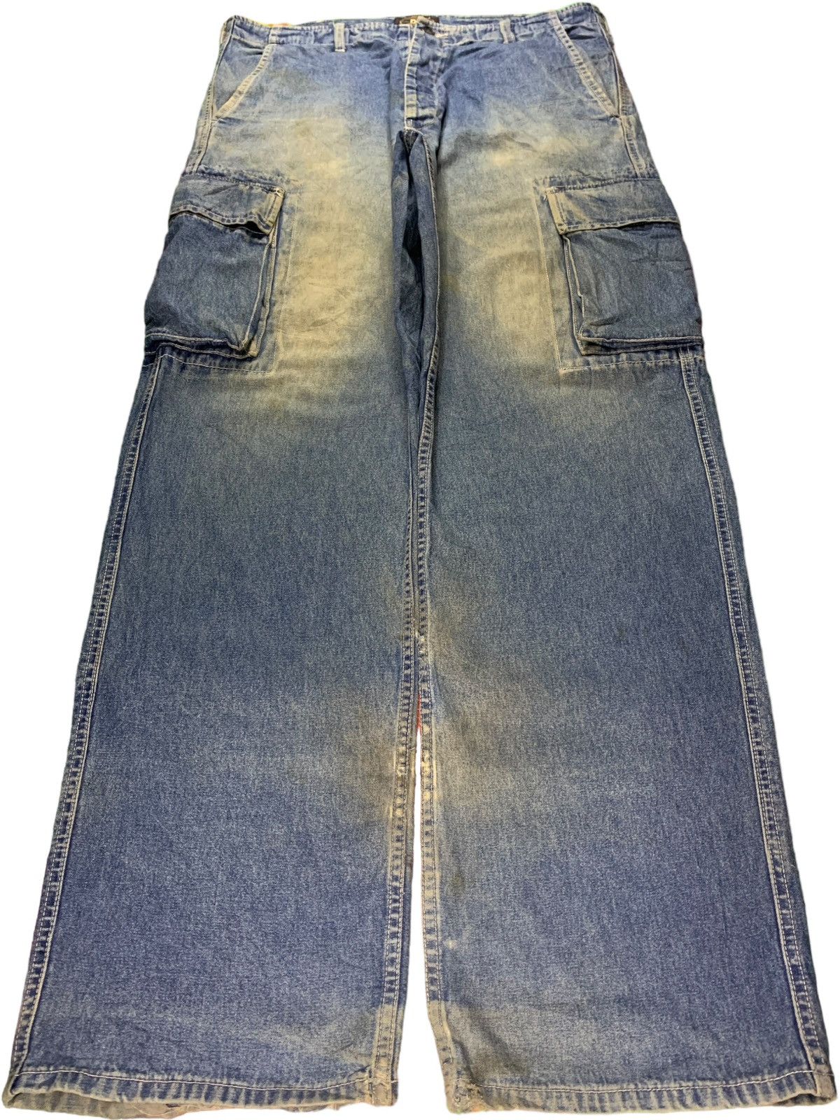 RRL Ralph Lauren vintage rrl 90s washed denim cargo pants. | Grailed