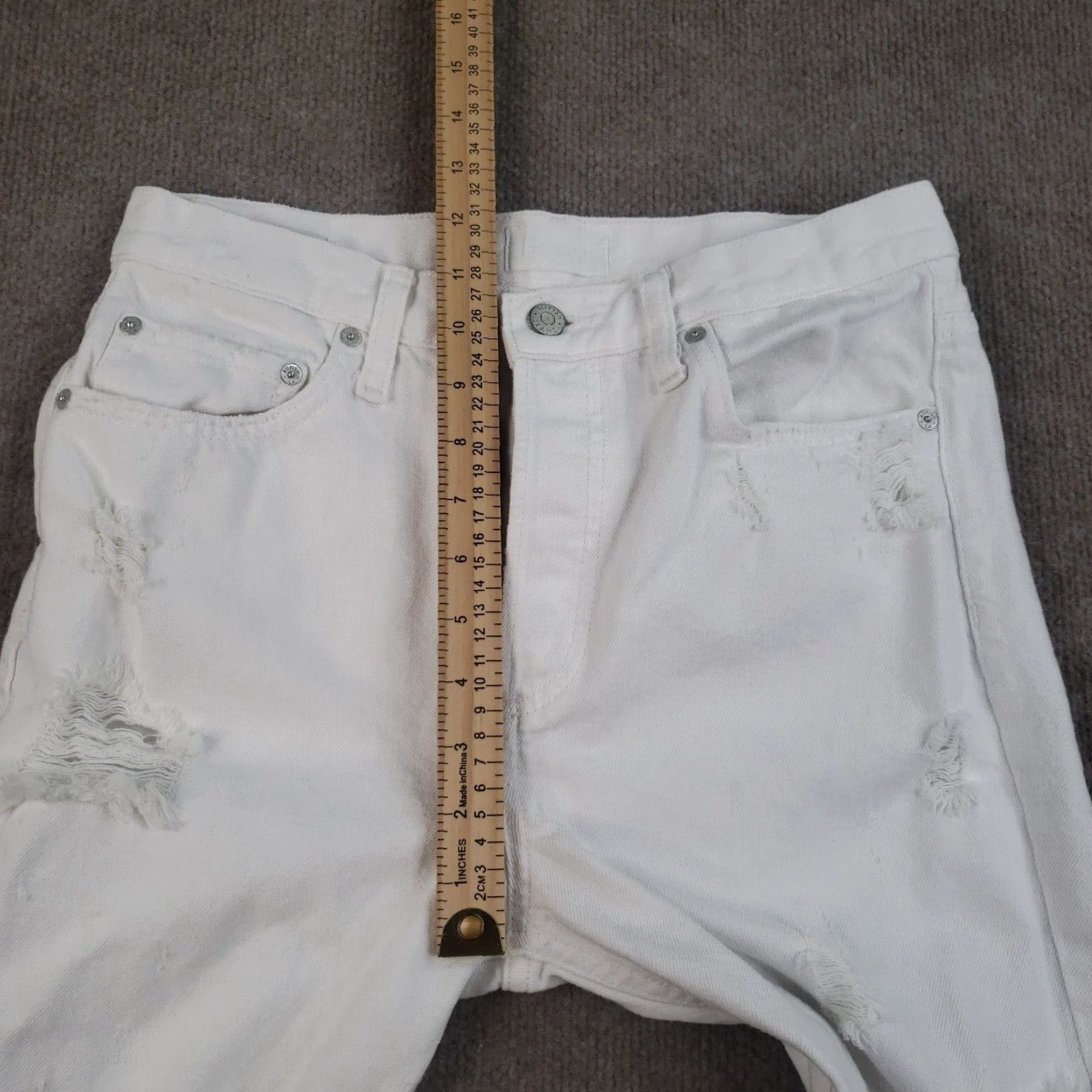 Boyish Boyish High-Rise Distressed Ankle Jeans Womens Size 2 Blue Cotton Size 26" / US 2 / IT 38 - 7 Thumbnail
