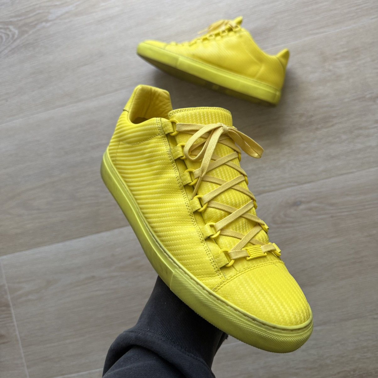 Balenciaga Arena Low Top Sneakers Carbon Yellow