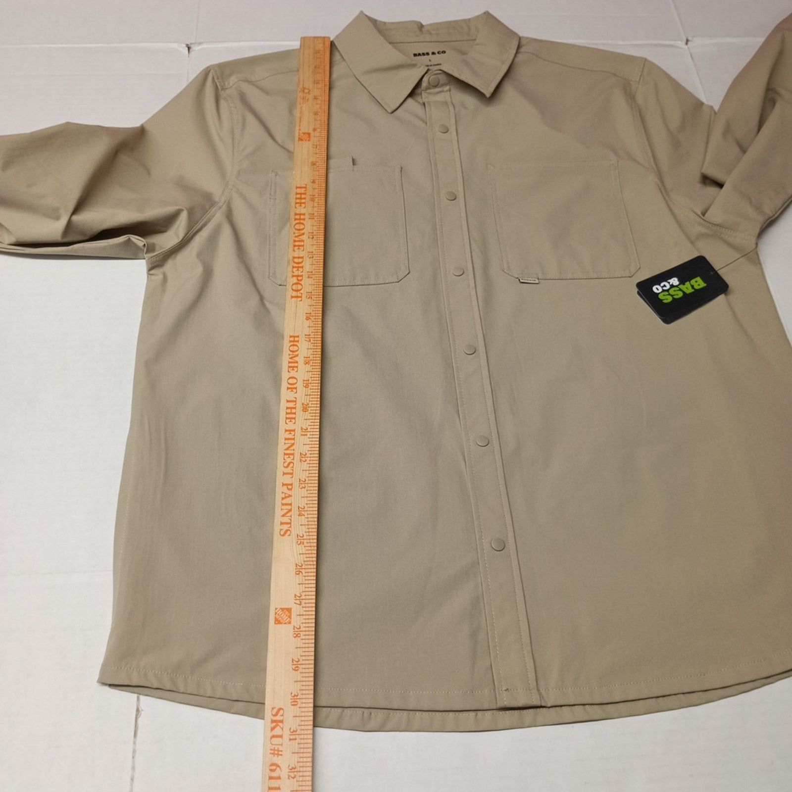 G.H. Bass & Co. Bass and Co. Techstop Snap Shacket Men's Size L Large Beige Size US L / EU 52-54 / 3 - 6 Thumbnail