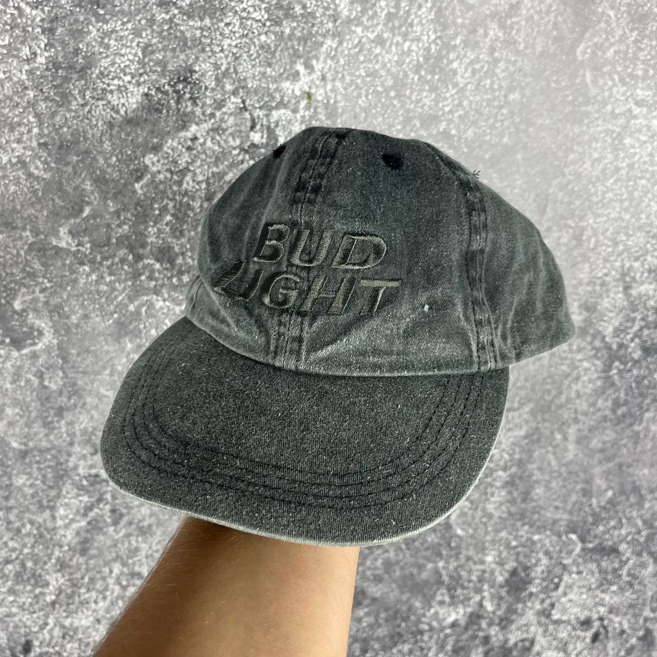 Budweiser Bud Light Stonewashed Baseball Cap Vintage Budweiser 90s Size ONE SIZE - 1 Thumbnail
