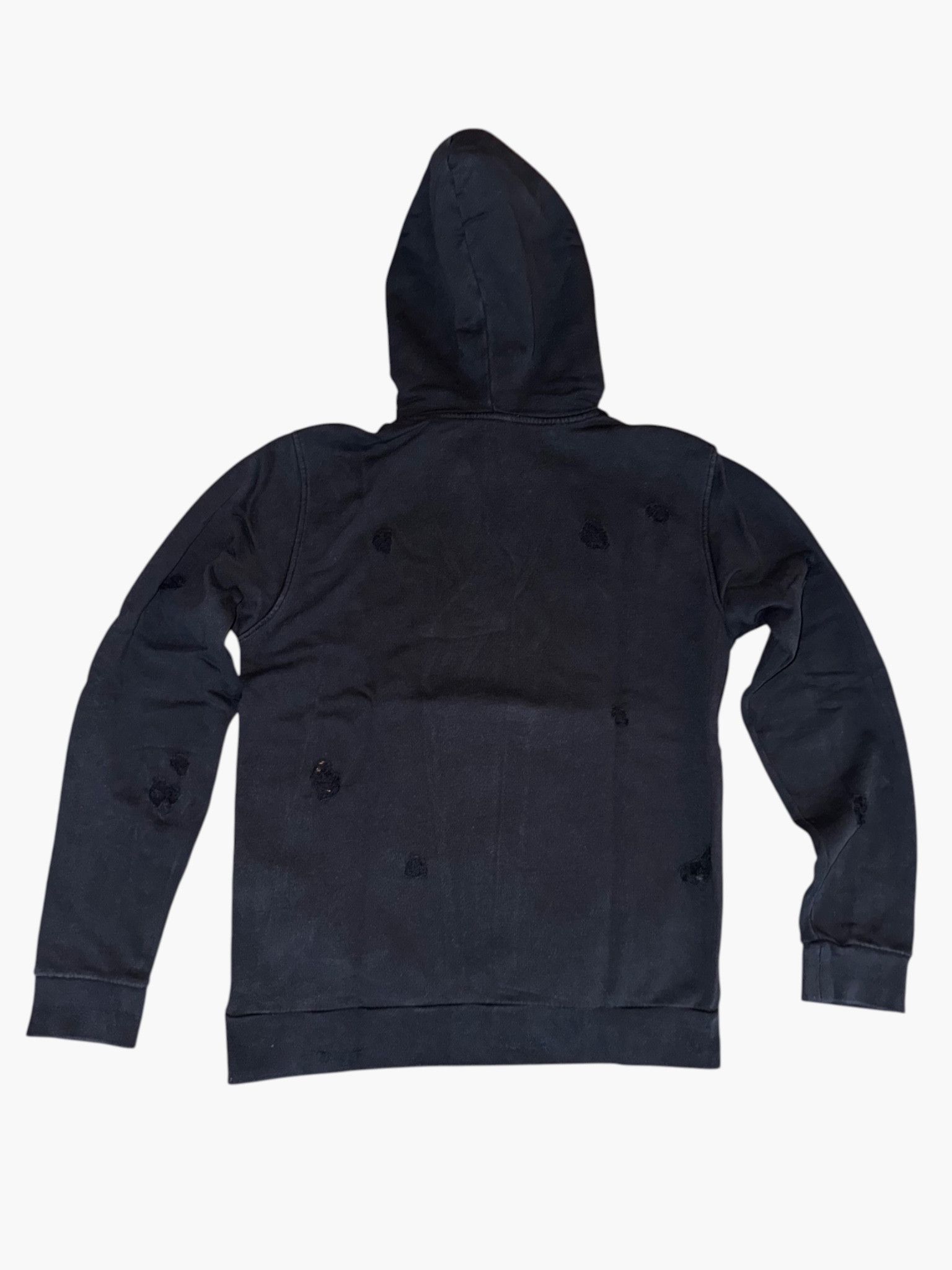 Sandro 🇫🇷 Sandro - Black Distressed Hoodie with Destroyed Details Size US S / EU 44-46 / 1 - 2 Thumbnail