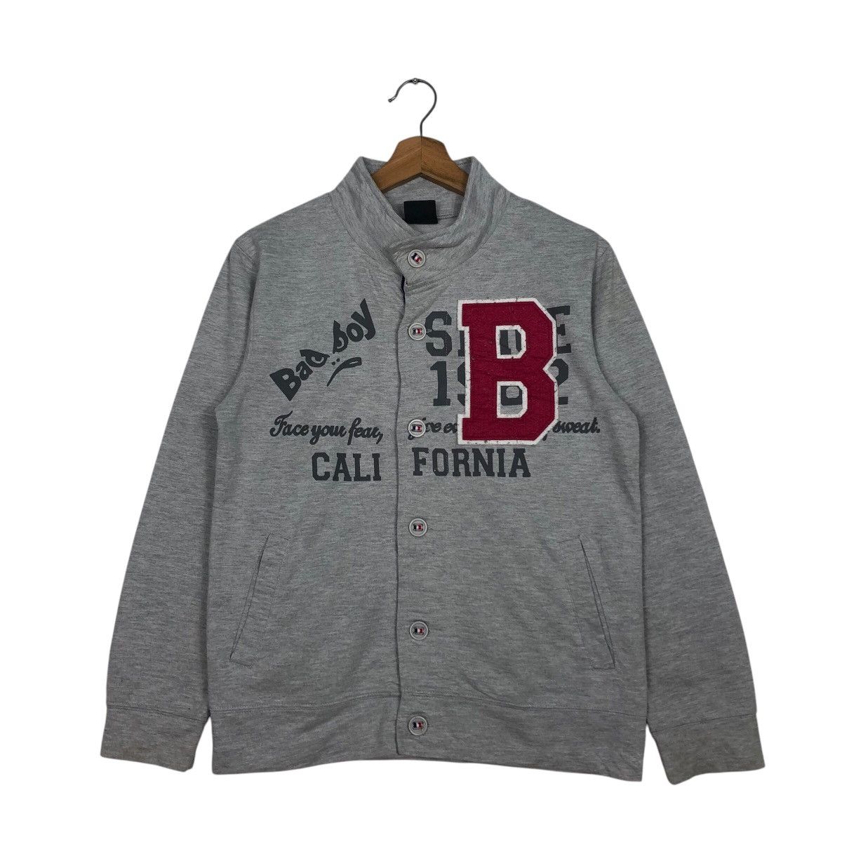 Japanese Brand × Vintage 📌Vintage Zipper Sweater Bad Boy Big Logo Design Punk Style Size US S / EU 44-46 / 1 - 2 Thumbnail