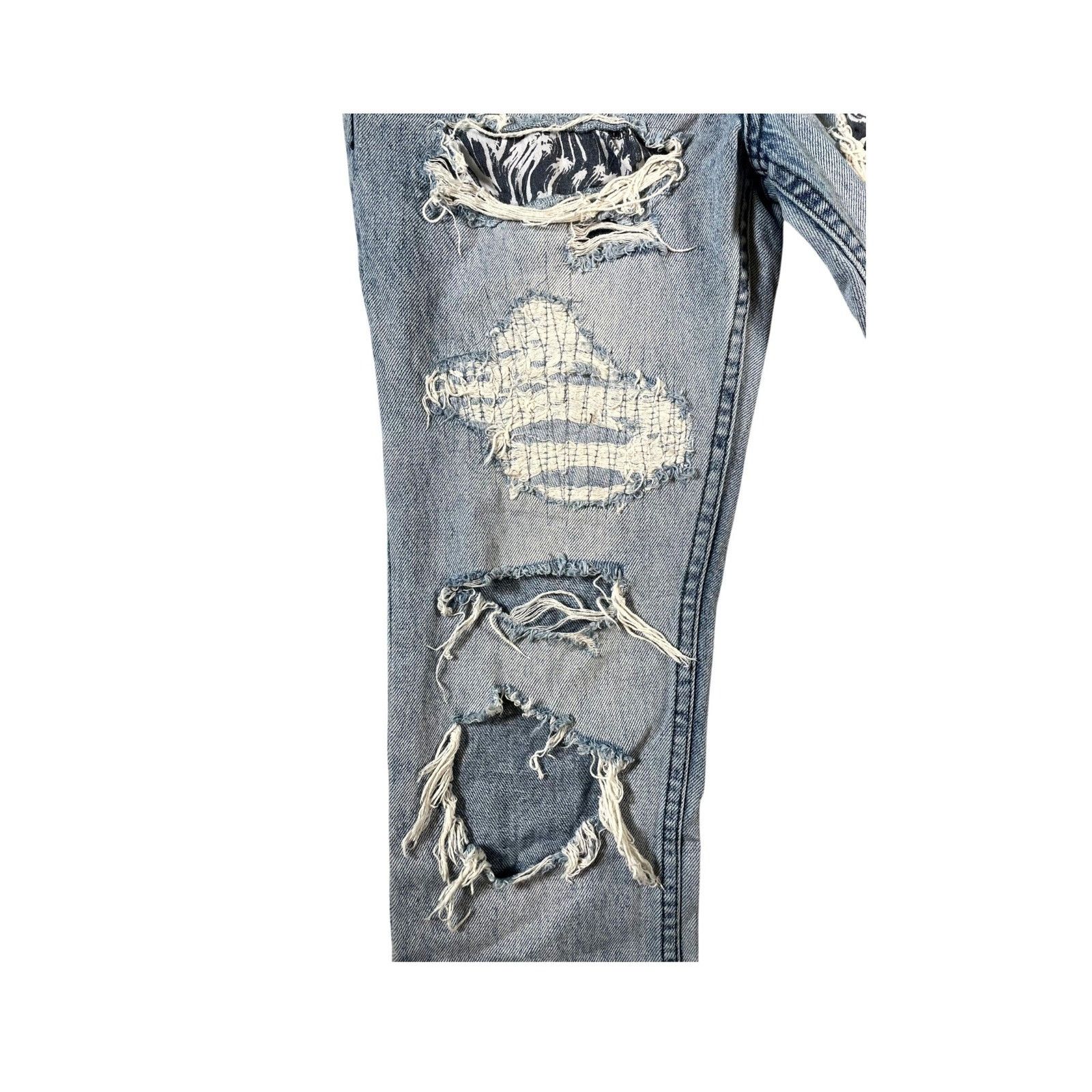 Ksubi Ksubi Distressed Patchwork Light Wash Jeans Size US 29 - 3 Thumbnail