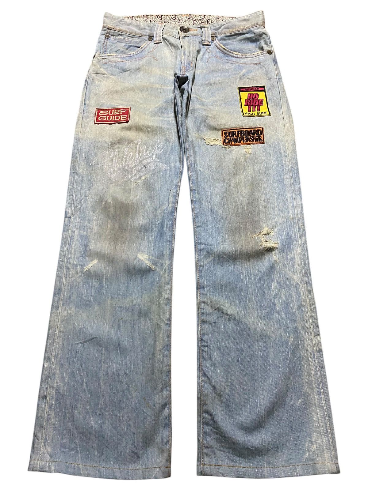 Edwin Edwin Blue Trip Print Dirty Patches Jeans Size US 32 / EU 48 - 1 Thumbnail