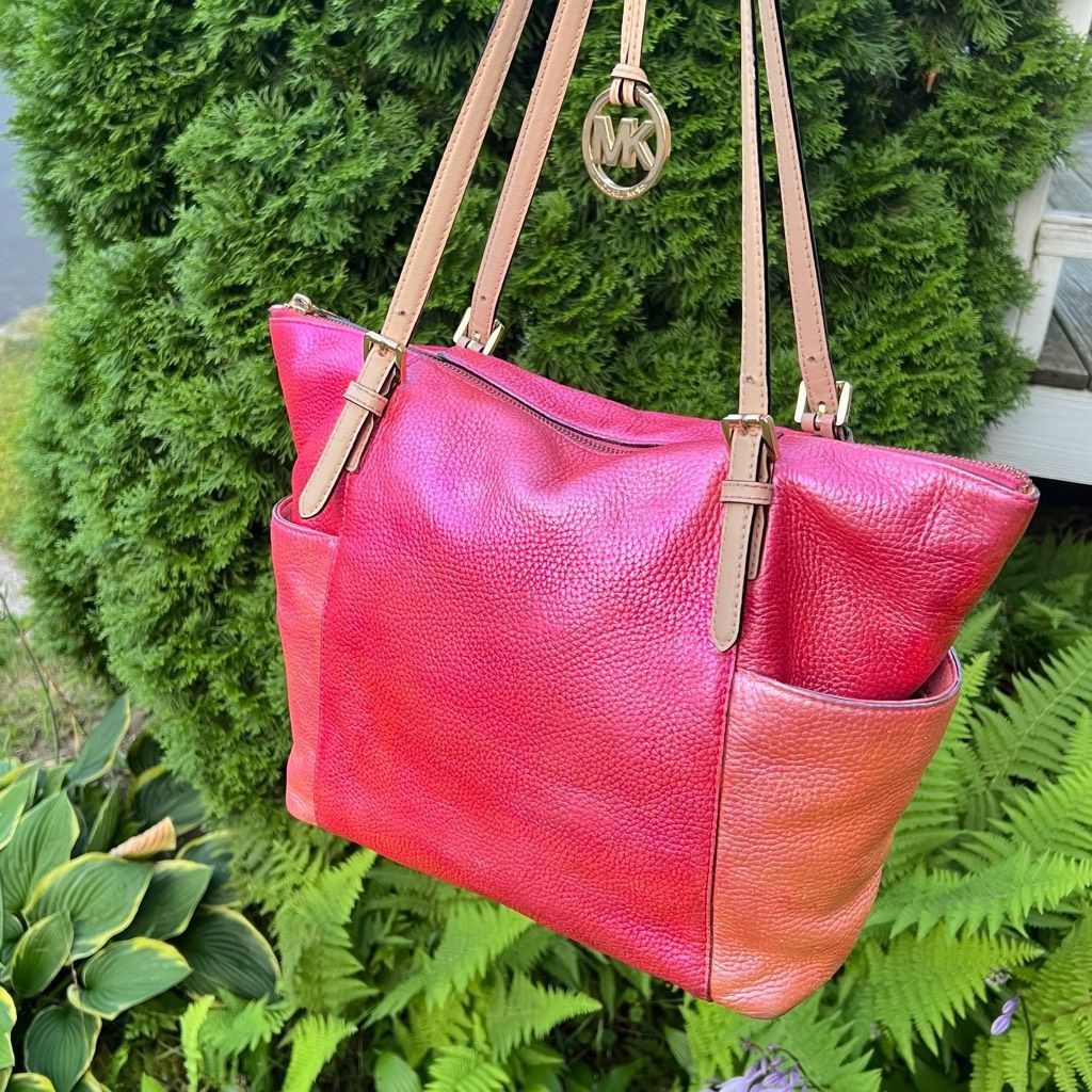 Michael Kors Michael Kors Jet Set Shoulder Tote Bag Hand Painted Metallic Sunrise Red Multi Size ONE SIZE - 2 Thumbnail