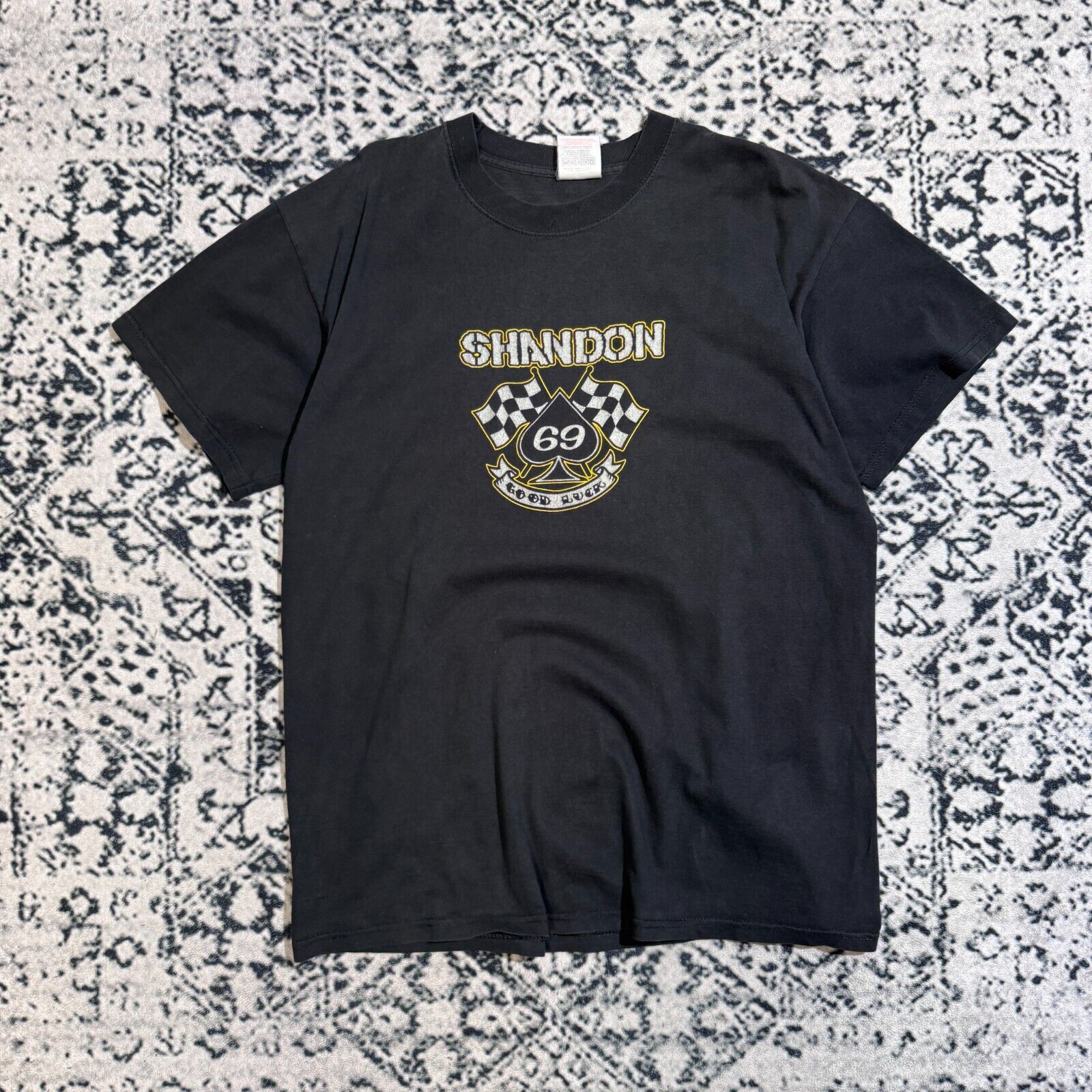 Vintage Vintage Black Cotton T-Shirt Size L Shandon Y2K 69 Team Size US L / EU 52-54 / 3 - 1 Thumbnail