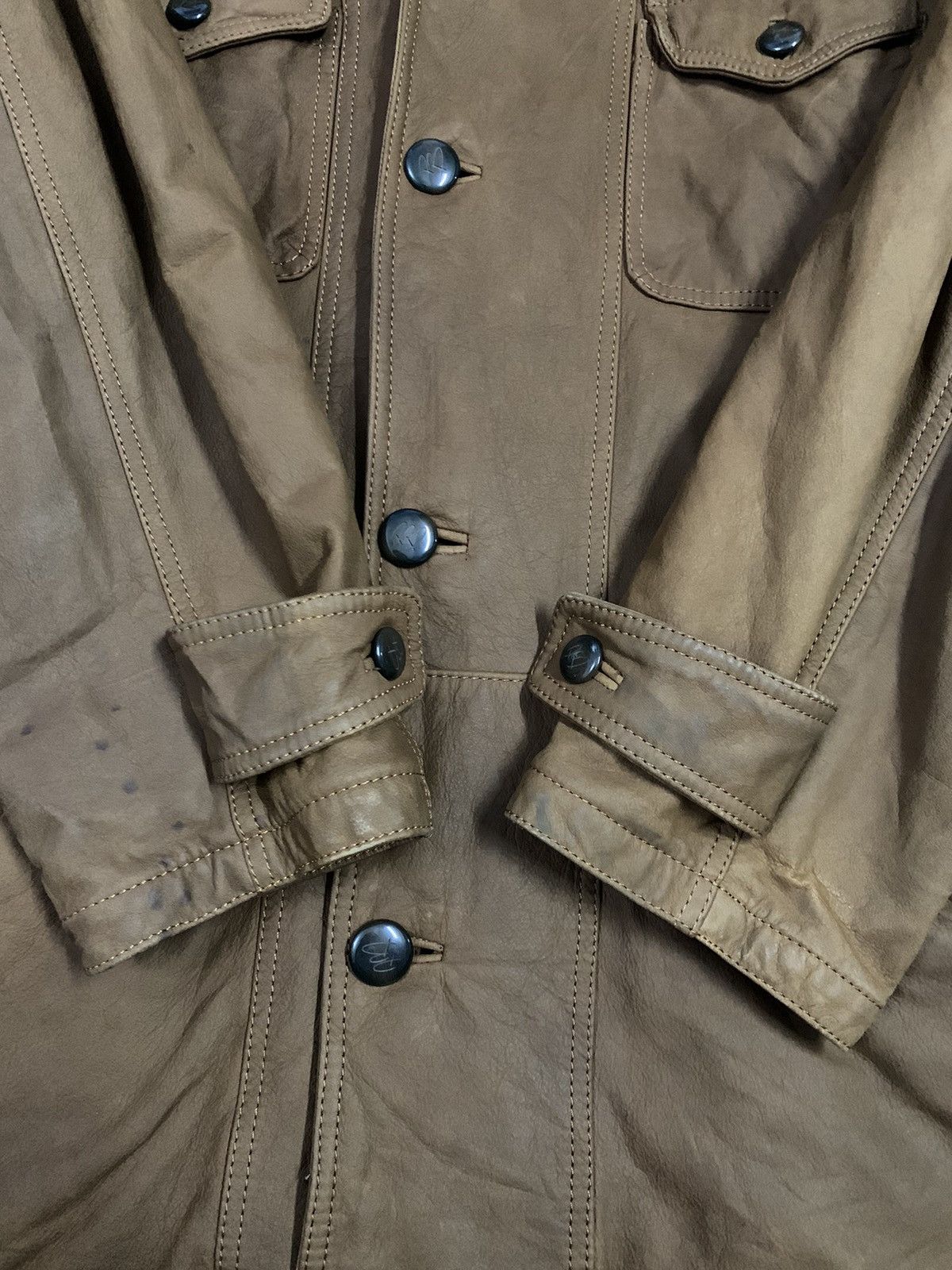 Balmain Vintage Pierre Balmain Paris Utility Cowhide Leather Jacket Size US L / EU 52-54 / 3 - 12 Thumbnail