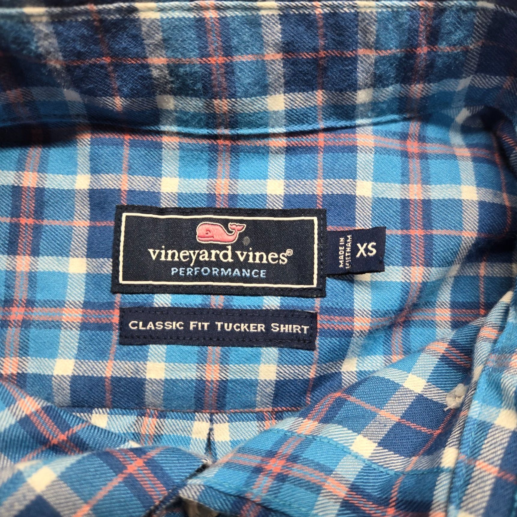 Vineyard Vines Vineyard Vines Shirt Blue Plaid Performance Button Up Adult Men's XS Extra Small Size US XS / EU 42 / 0 - 3 Thumbnail