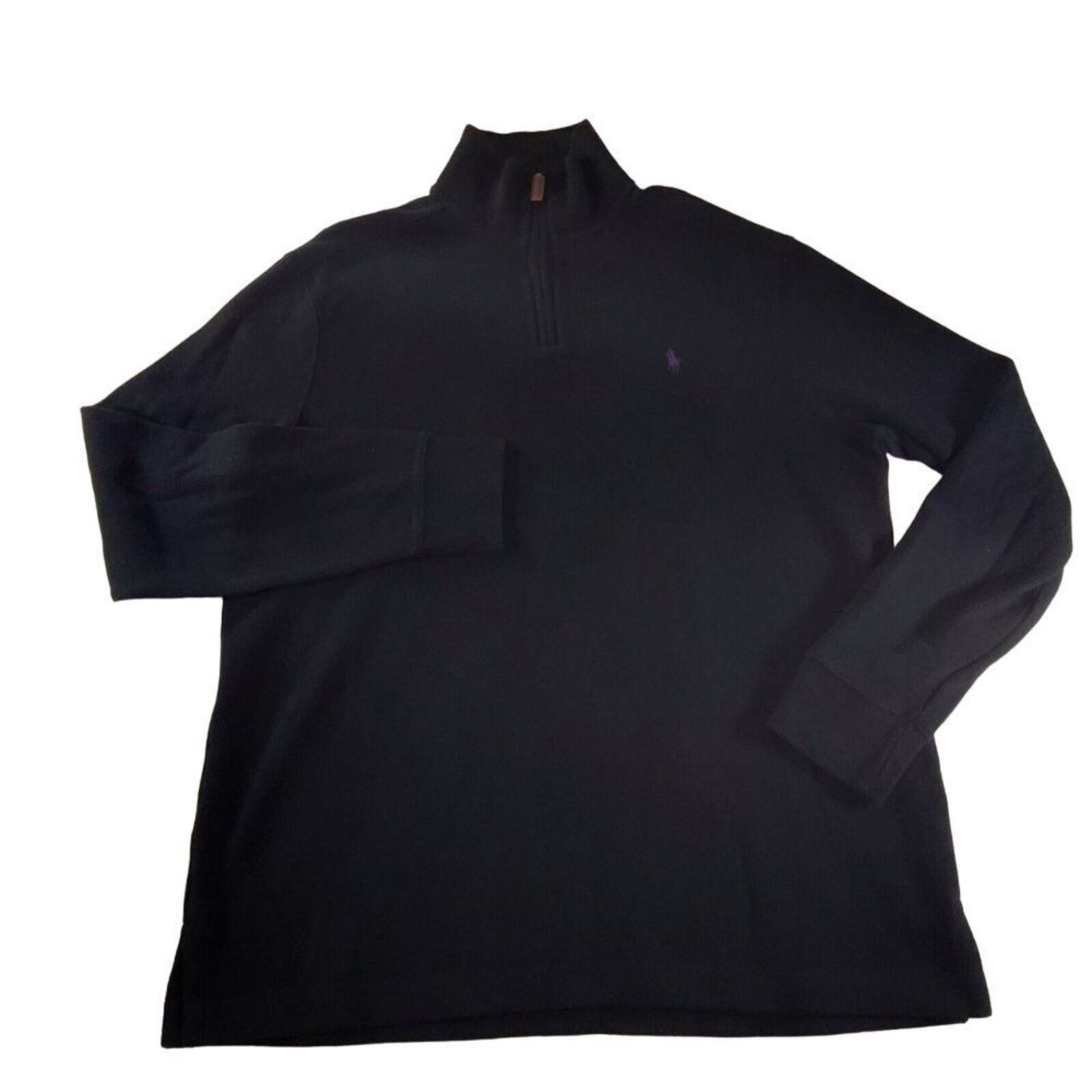 Polo Ralph Lauren VTG Polo Ralph Lauren Mens Black 1/4 Zip Pullover Medium Size US M / EU 48-50 / 2 - 1 Thumbnail