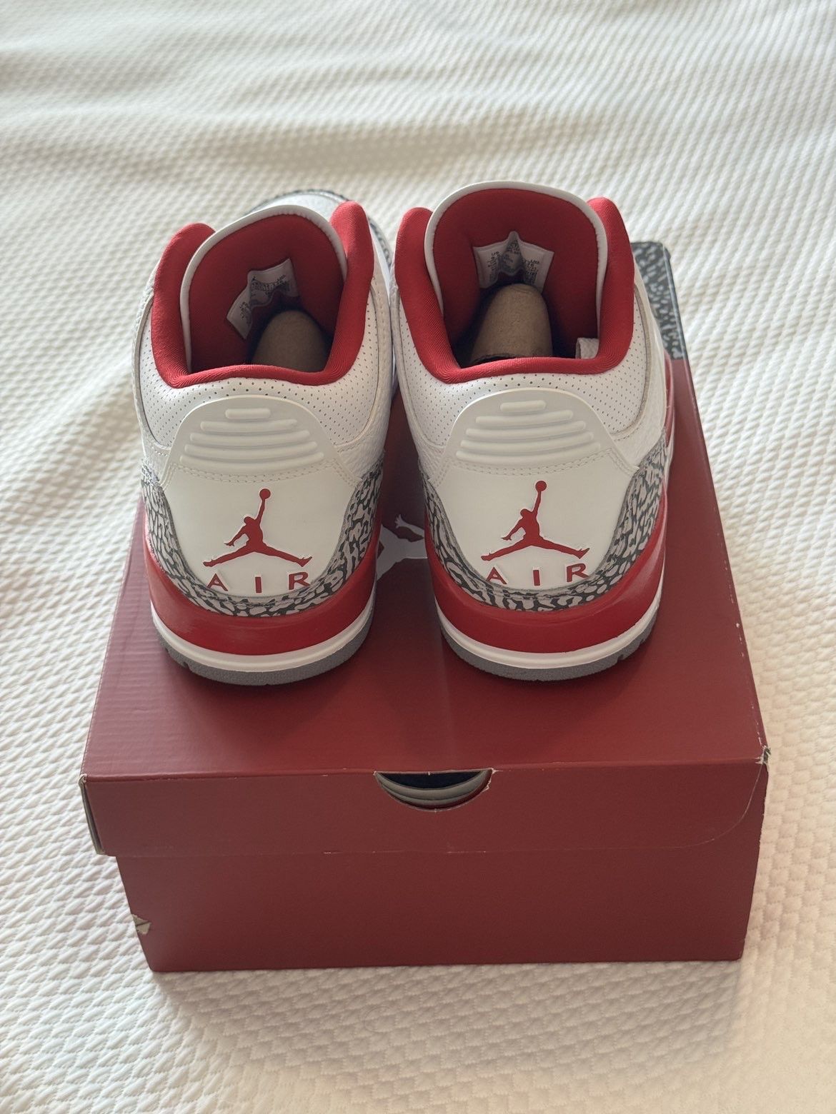Nike Air Jordan 3 Retro White Curry Cardinal Red Size US 9.5 / EU 42-43 - 3 Thumbnail