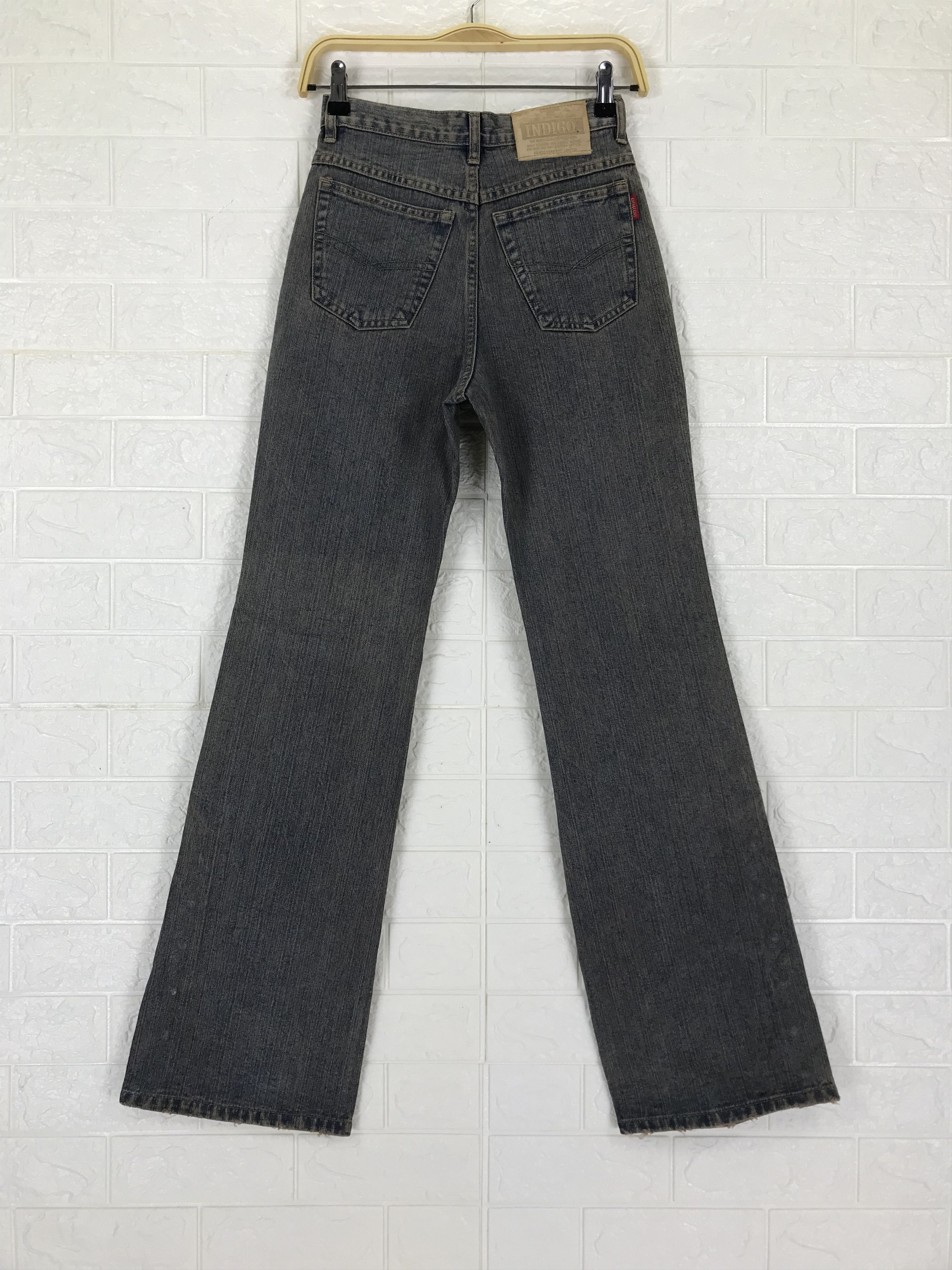 Indigo Vintage Indigo Mud Wash Button Leg Flare Jeans Size 25" / US 0 / IT 36 - 5 Thumbnail