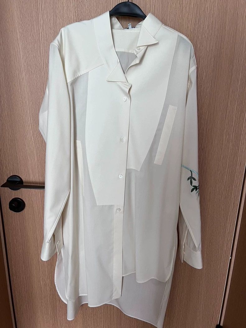Loewe LOEWE Wool asymmetrical panda embroidered shirt Size XXS / US 00 / IT 34 - 3 Thumbnail