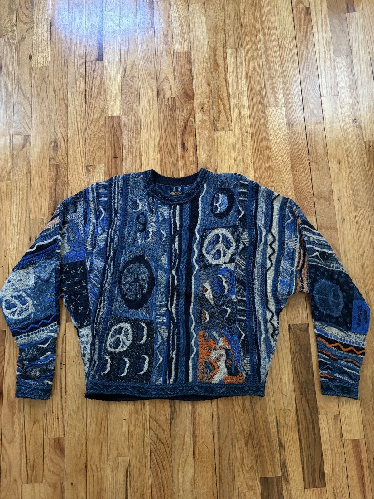 Kapital Kapital 7G Gaudy Peace Knit Crewneck (Coogi) Size 3 Size US L / EU 52-54 / 3 - 1 Thumbnail