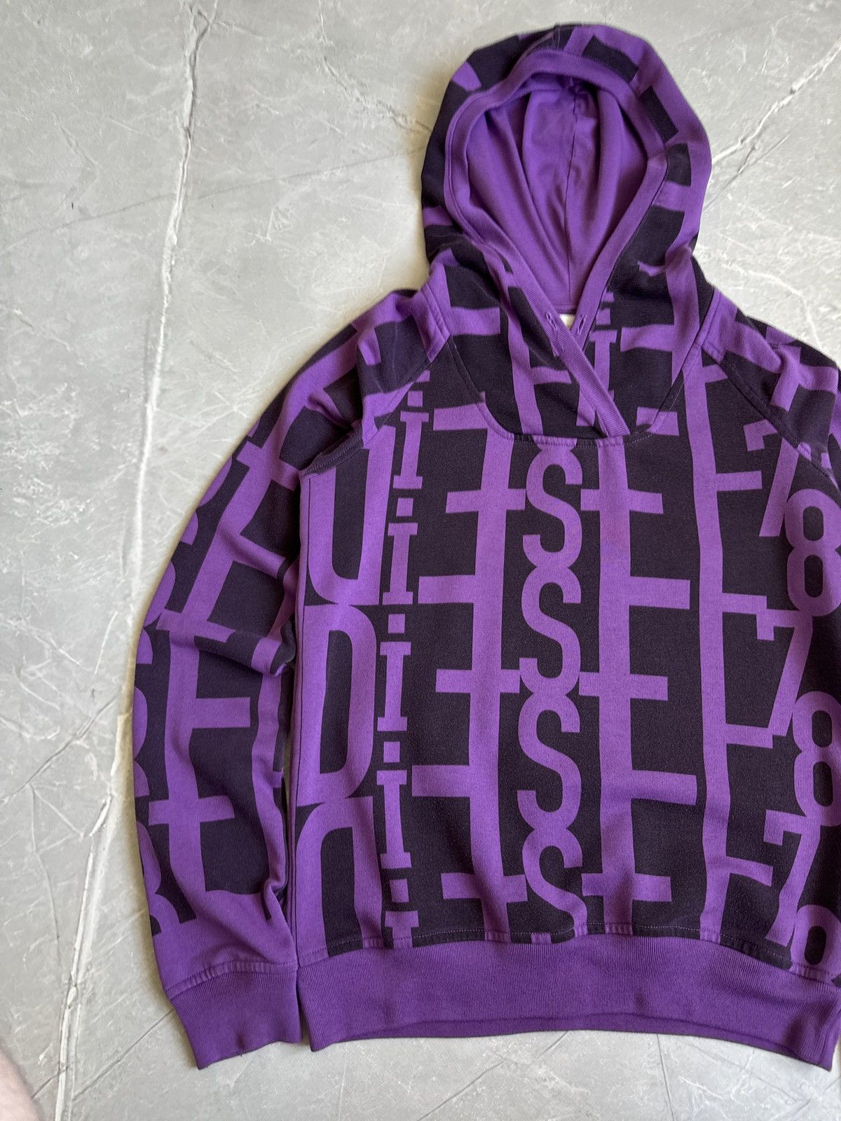 Diesel Vintage 00s Diesel Monogram Spellout avant garde Hoodie y2k Size US L / EU 52-54 / 3 - 8 Thumbnail