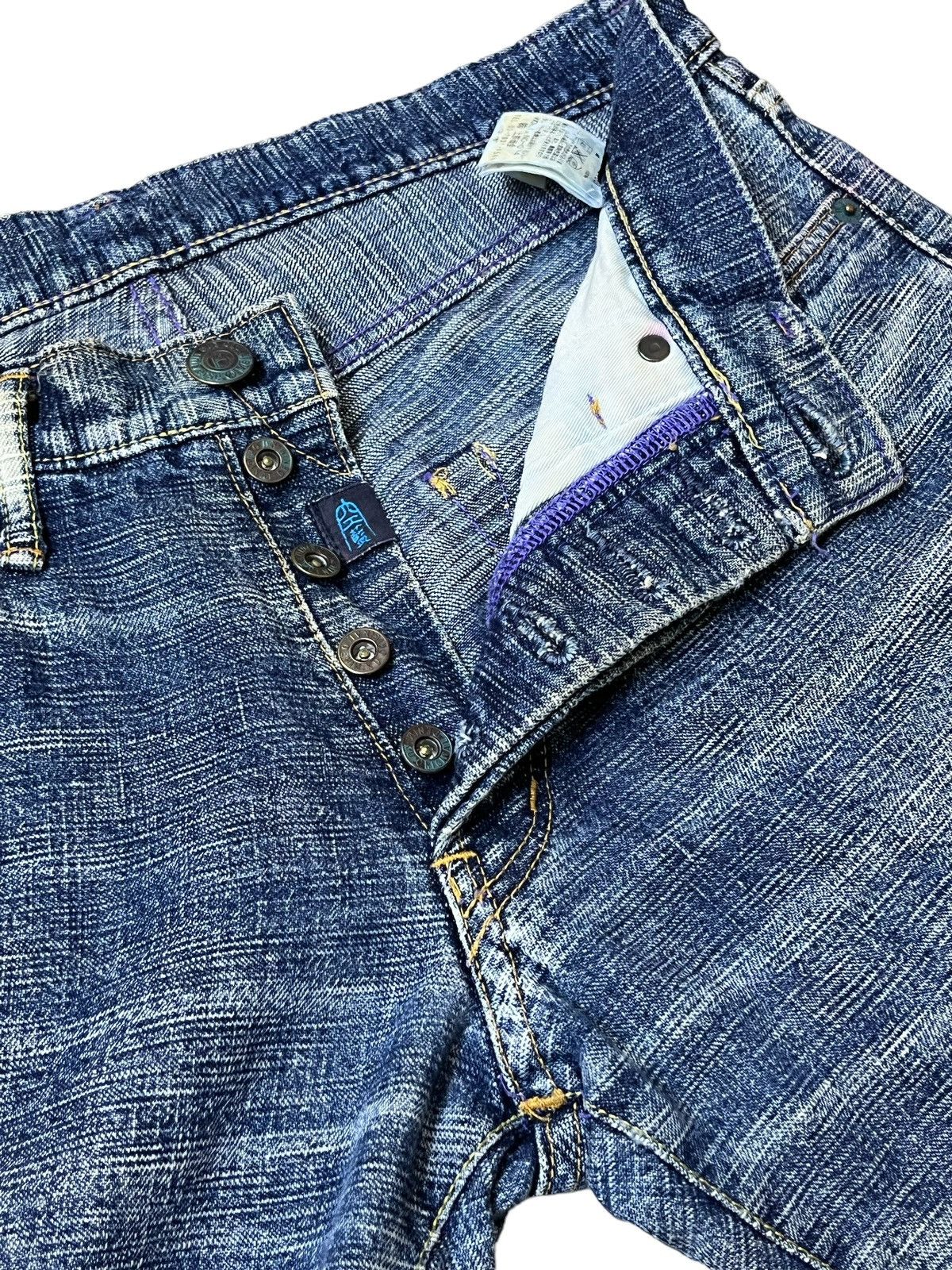 Japanese Brand SICK🔥JAPAN DENIM K.U. USA MELT INTO THE UNIVERSE JEANS Size US 32 / EU 48 - 11 Thumbnail