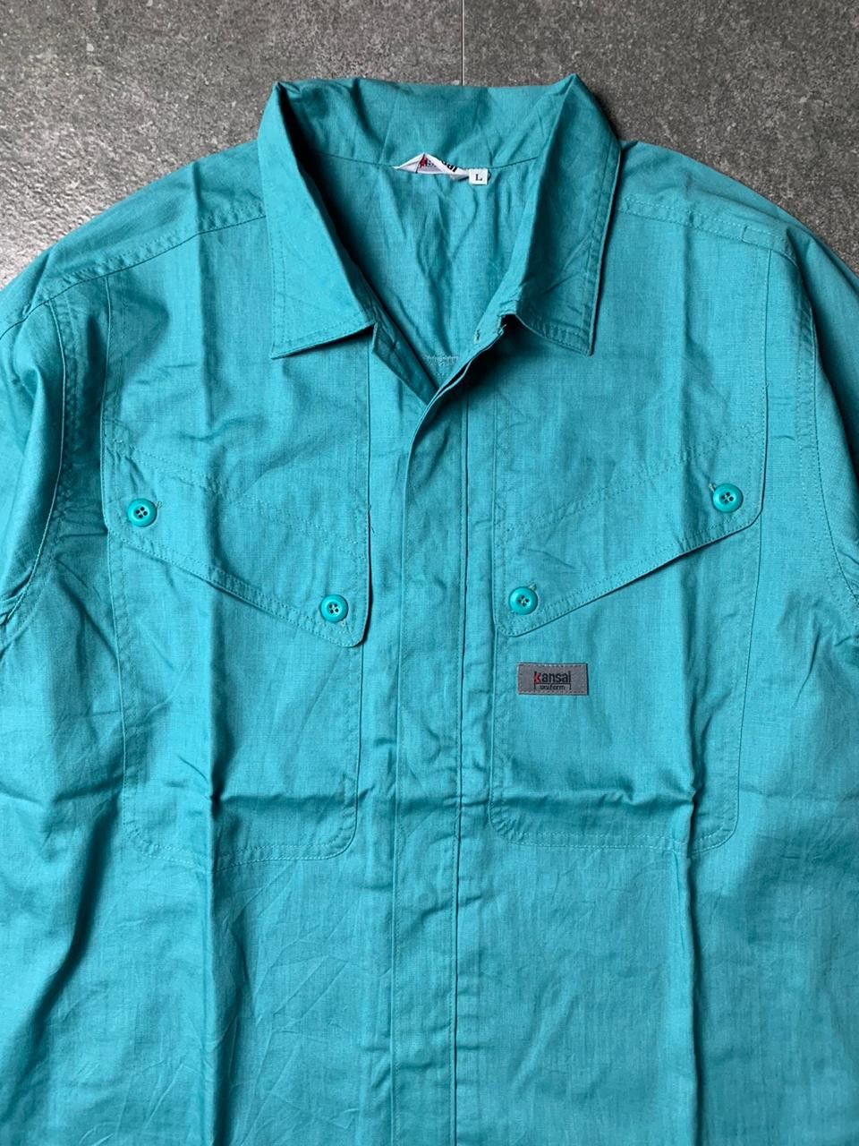 Kansai Yamamoto 1990s Kansai Uniform Hidden Button Work Shirt Size US L / EU 52-54 / 3 - 3 Thumbnail