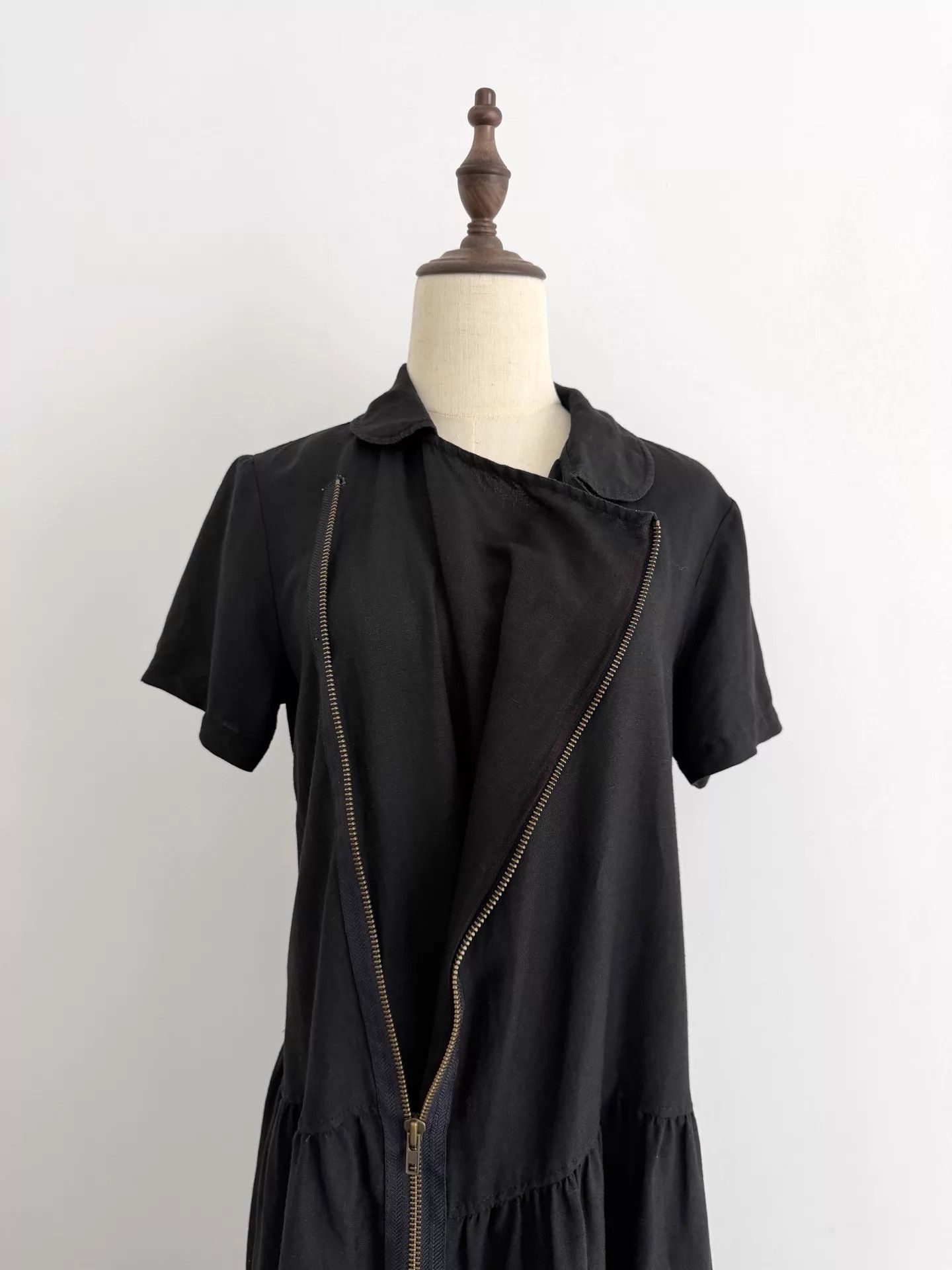 Comme des Garcons Comme des Garçons Silk-Linen Blend Round Side Zip Dress Size M / US 6-8 / IT 42-44 - 5 Thumbnail