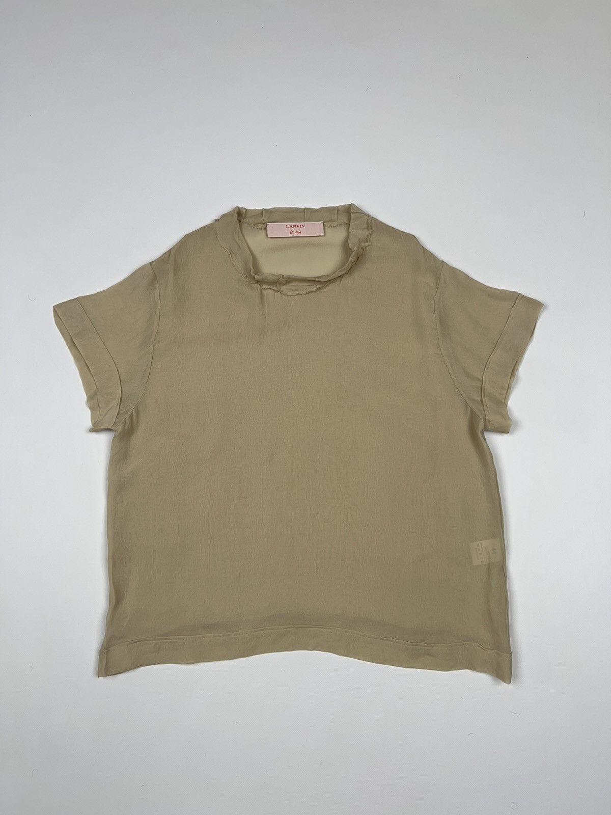 image of Lanvin Ete 2004 Silk Top Blouse in Beige, Women's (Size Medium)