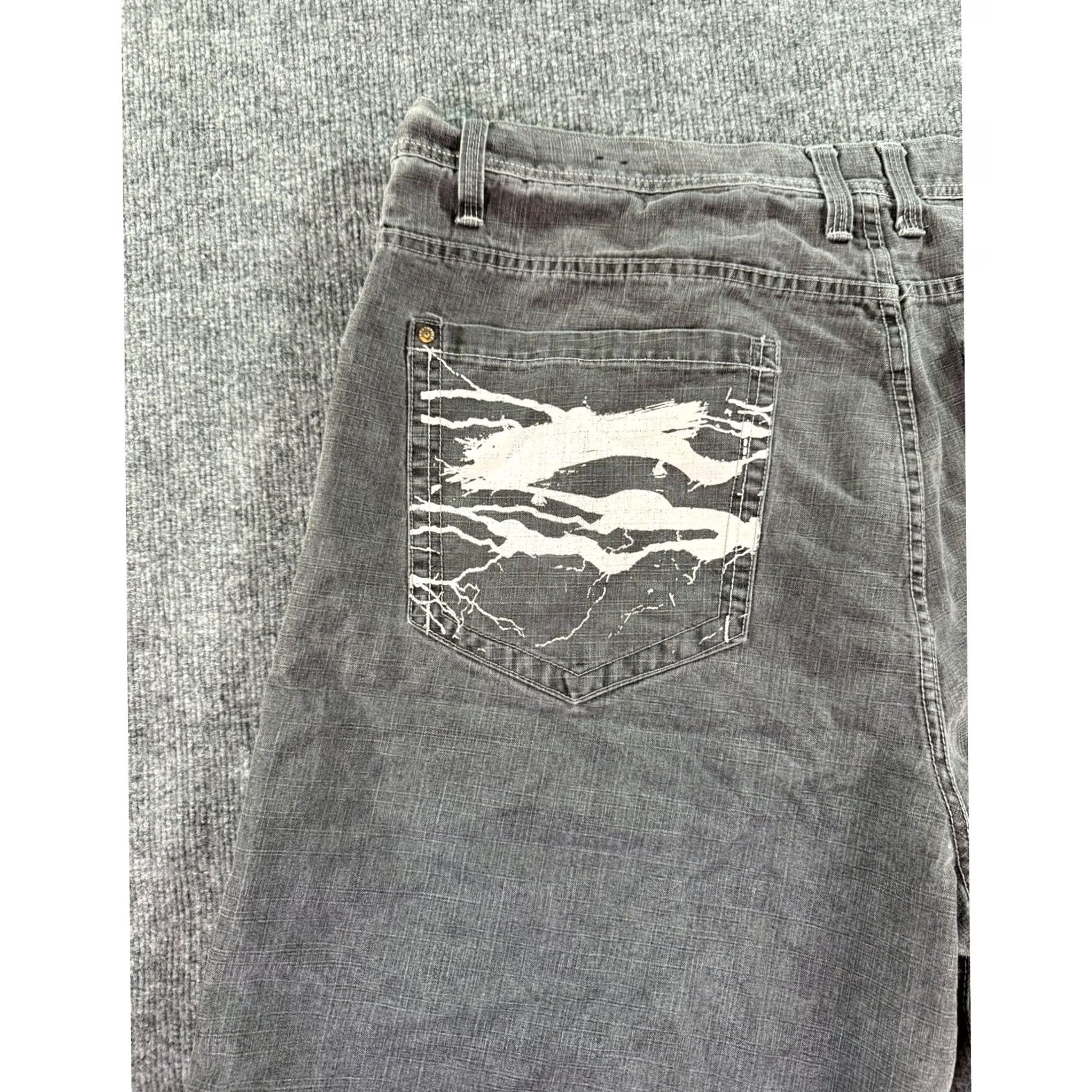 Southpole Southpole Metal Thunder Denim Shorts Mens Size 48 Gray Baggy Raw Hem Y2K Streetwear Size US 32 / EU 48 - 6 Thumbnail